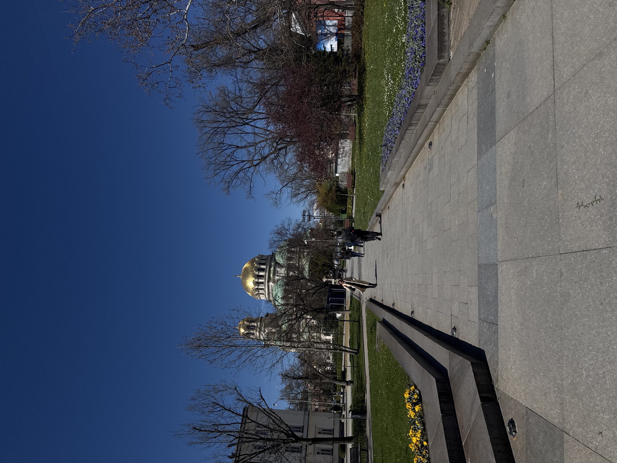 Morning walk documented around Sofia's Alexander Nevsky Cathedral area