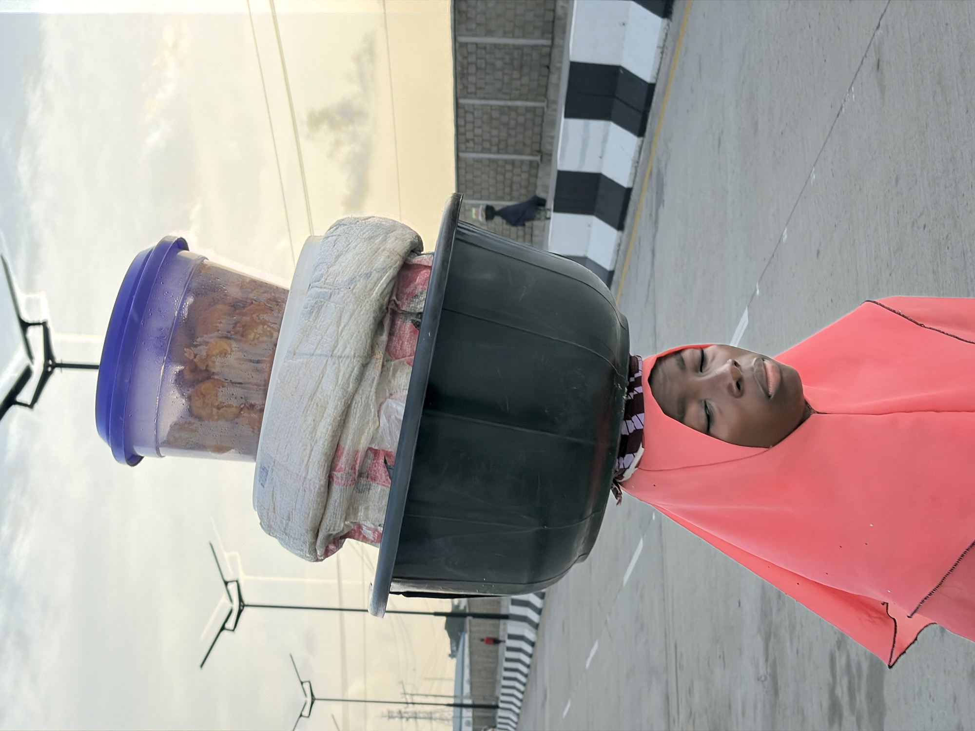 Morning street life and transport activity in Igboefon Nigeria