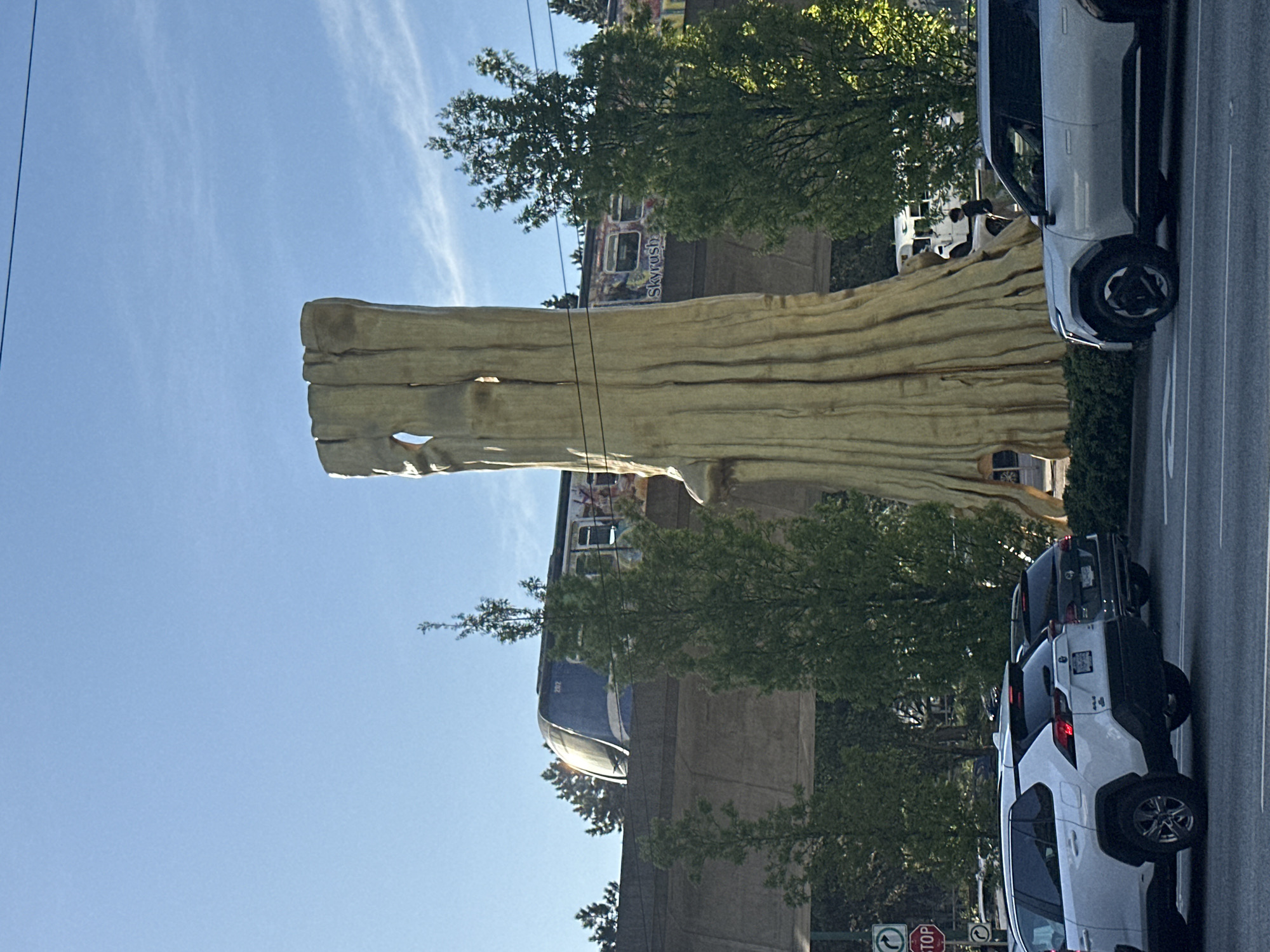 Golden tree sculpture spotted near Vancouver SkyTrain line