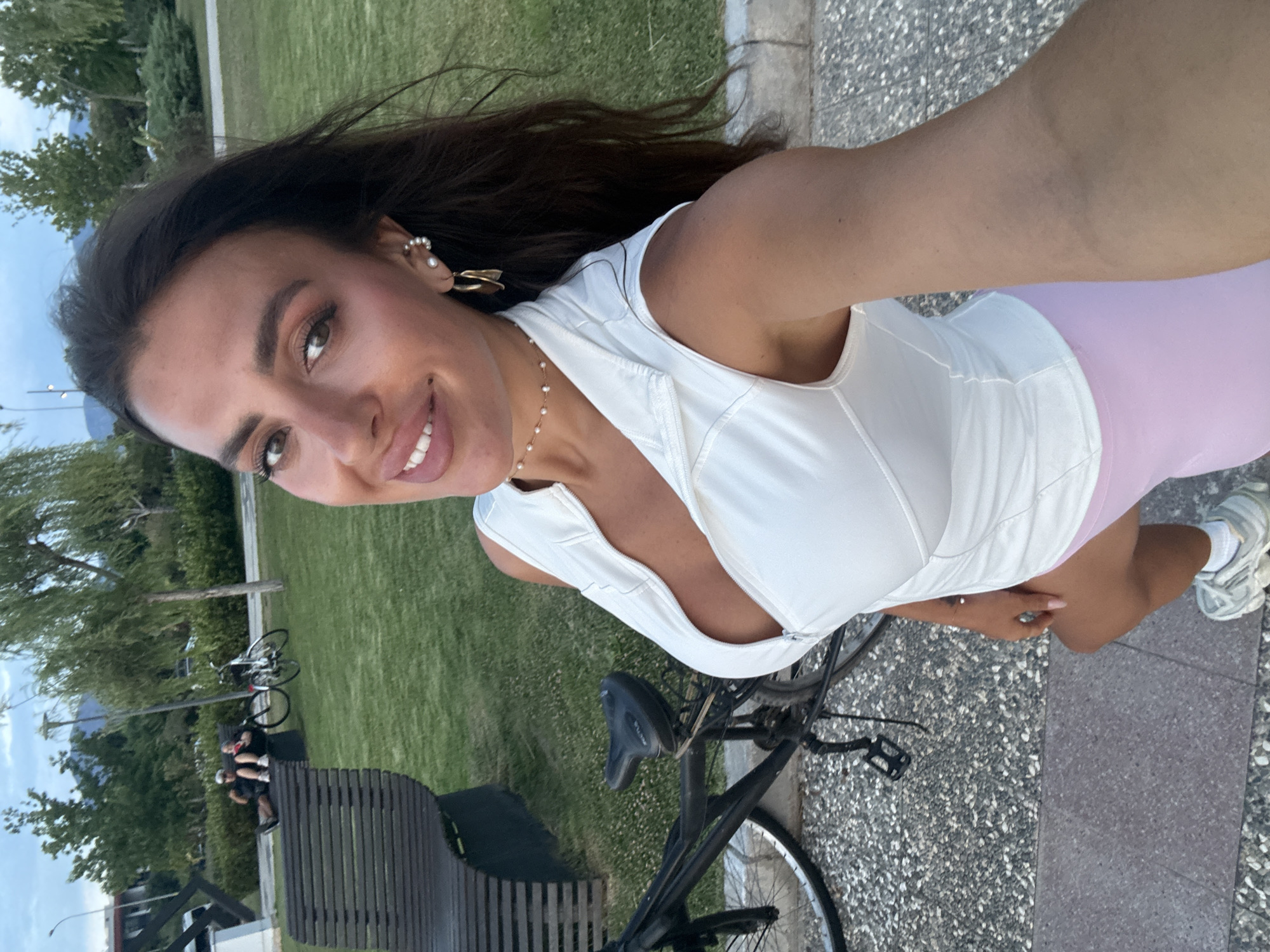 Golden hour selfies at a Fethiye park, June evening