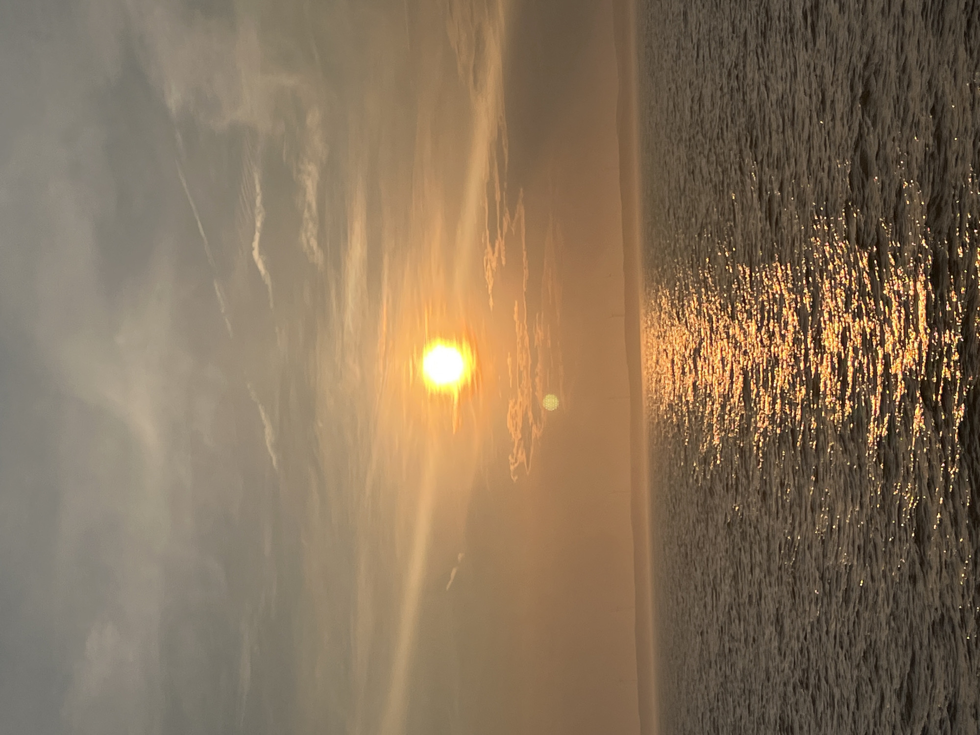 Sunset views from a ship deck in Saint John, Canada