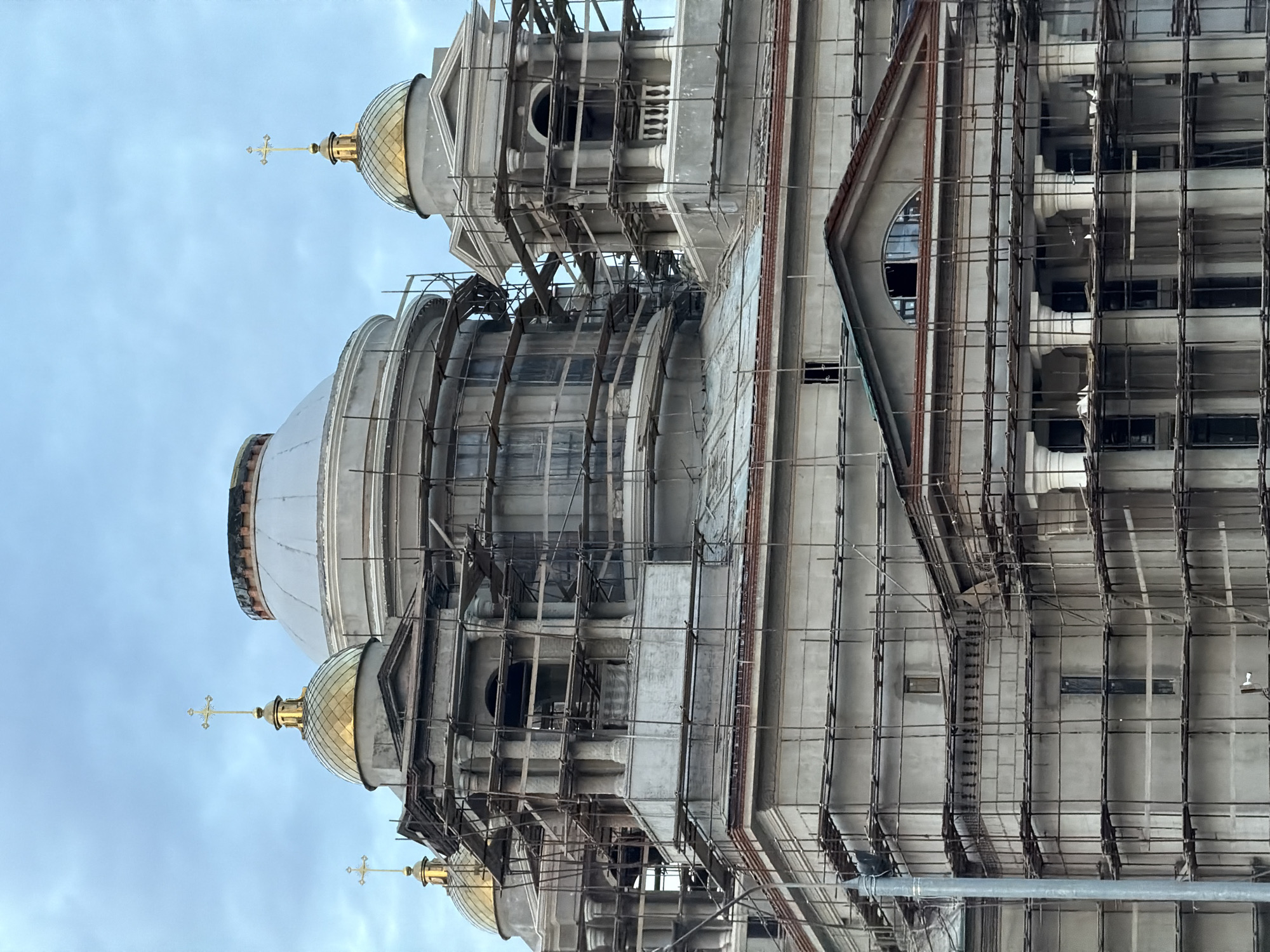 Church construction, city sunsets, and everyday moments from one afternoon