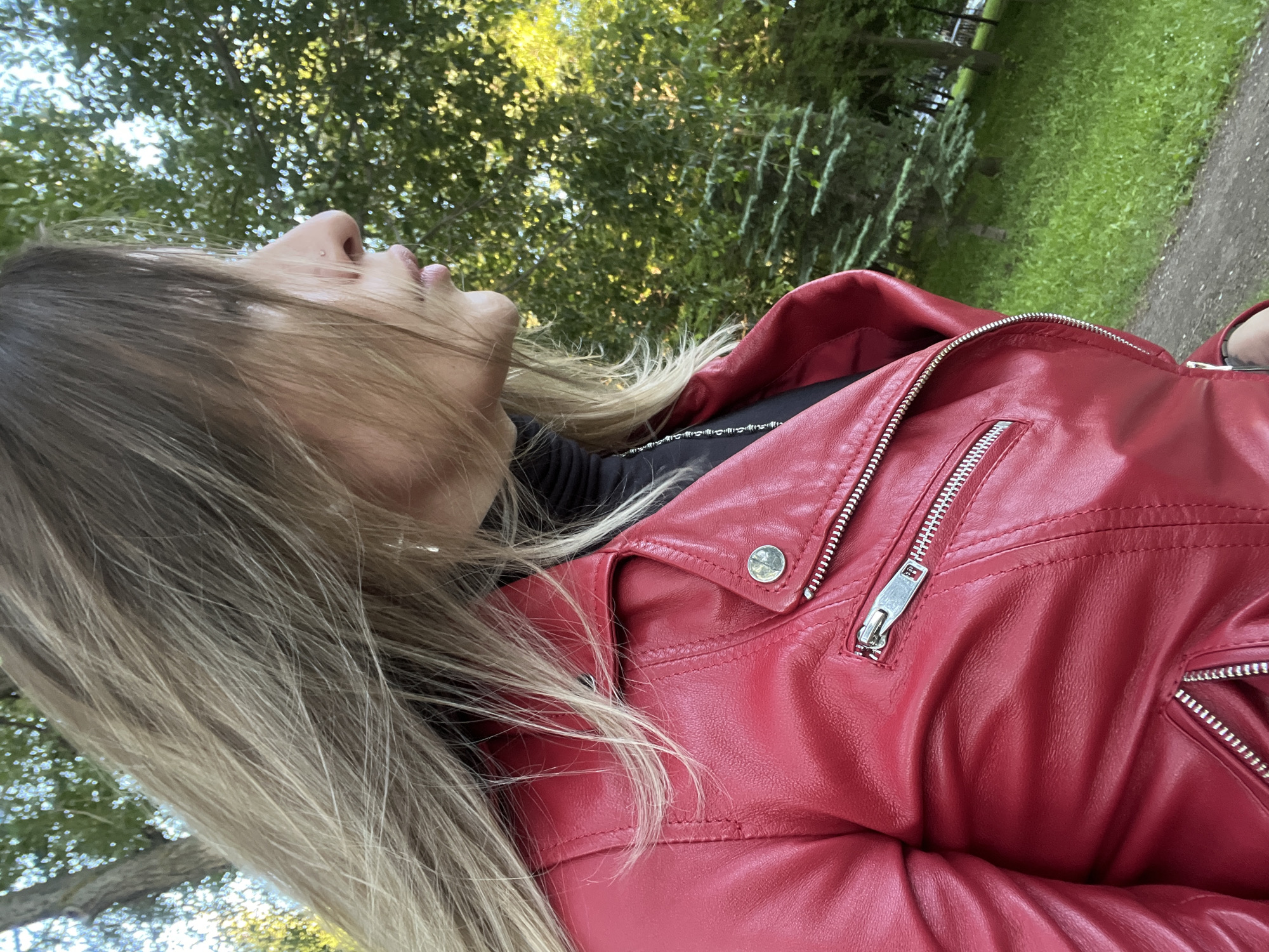 Red jacket selfies and a quiet day out by the lake