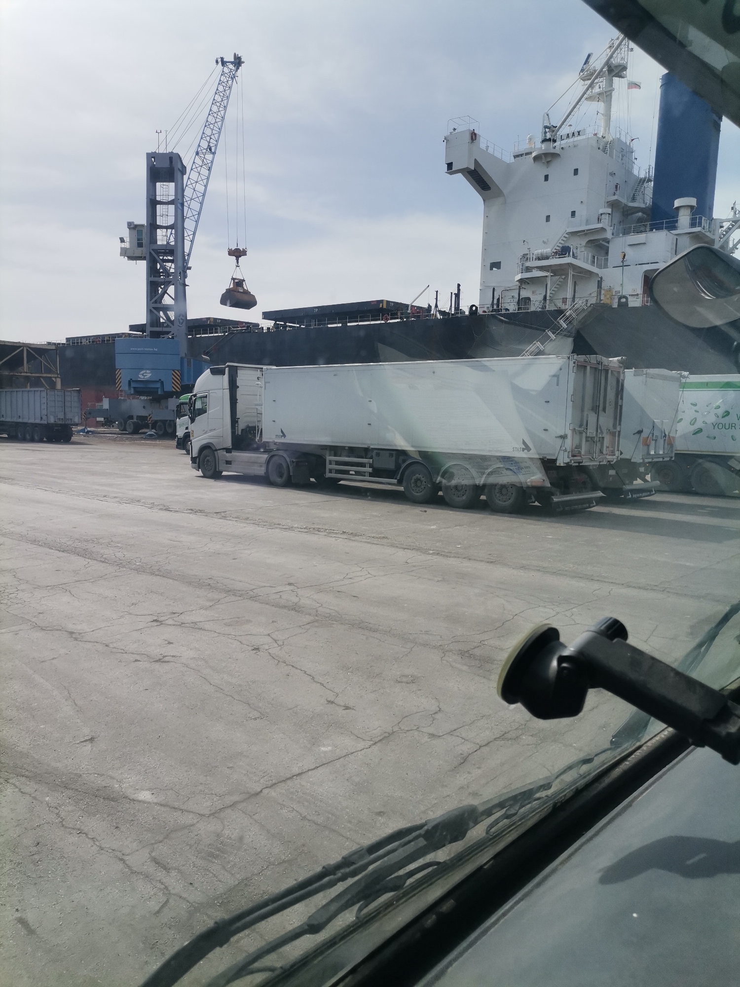 Morning port operations documented at Devnya Bulgaria cargo terminal