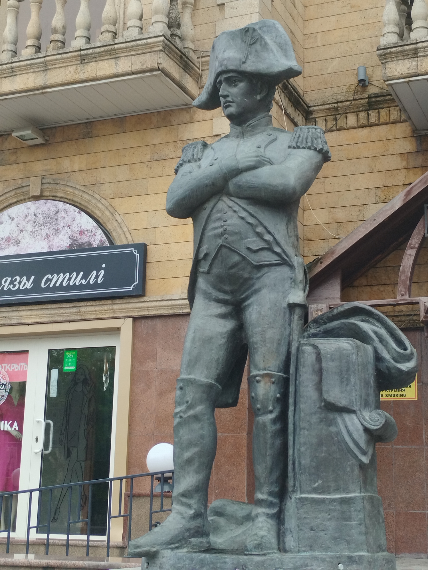 Bronze statues and street scenes in central Kostanay, Kazakhstan