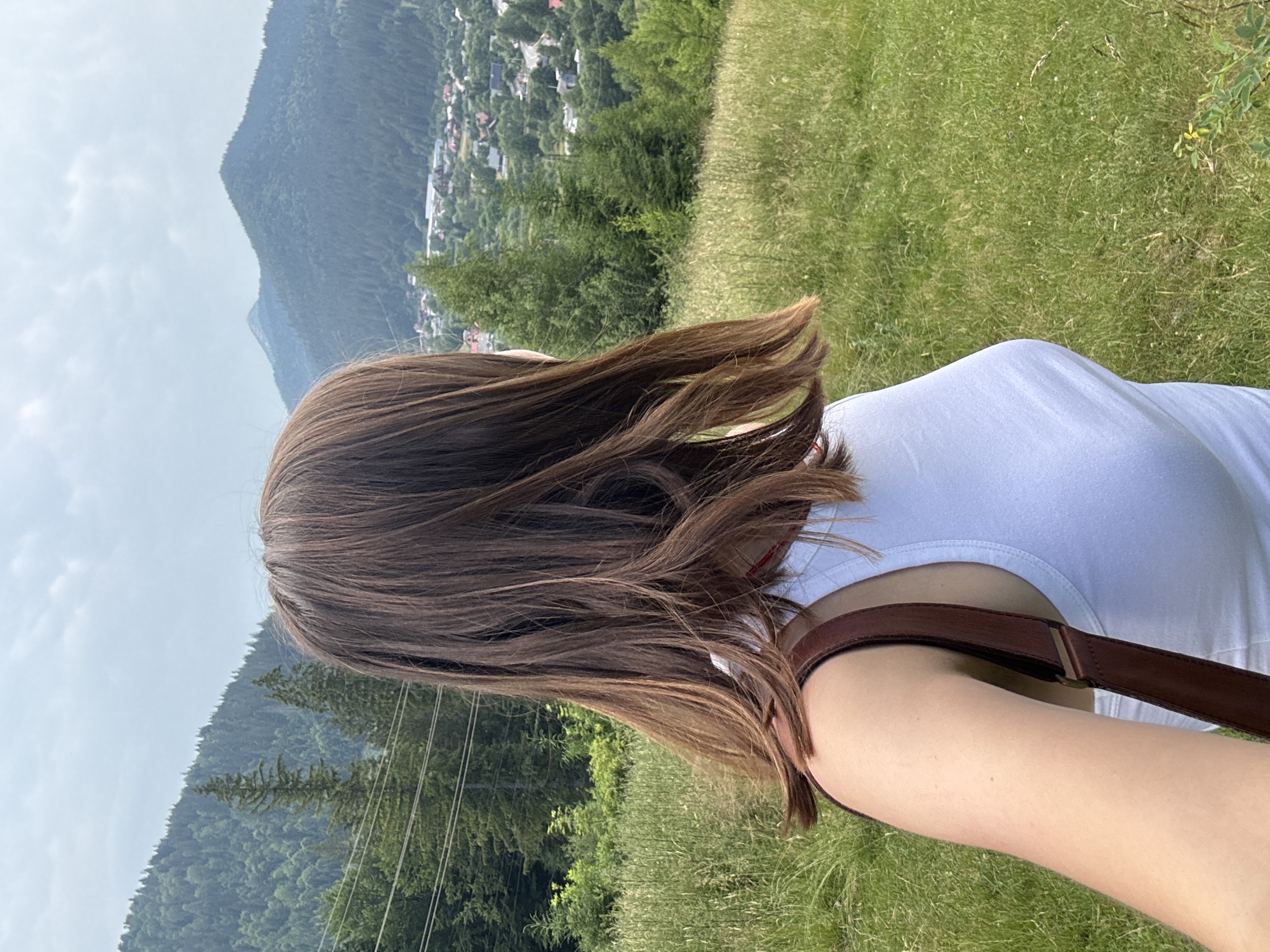 Pausing to take in the Carpathian scenery in Tatariv