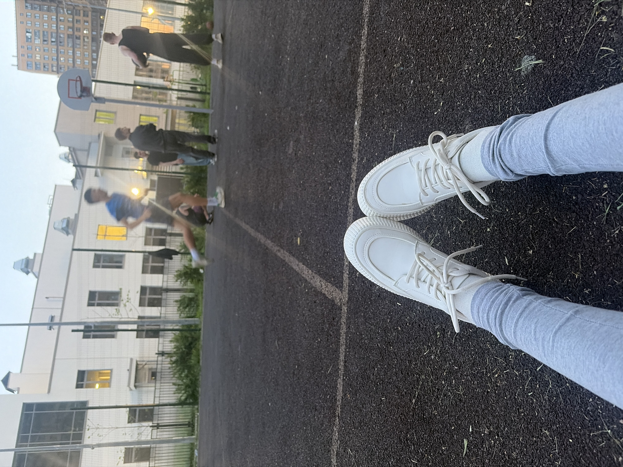 Evening basketball and exercise session in Saint Petersburg residential area