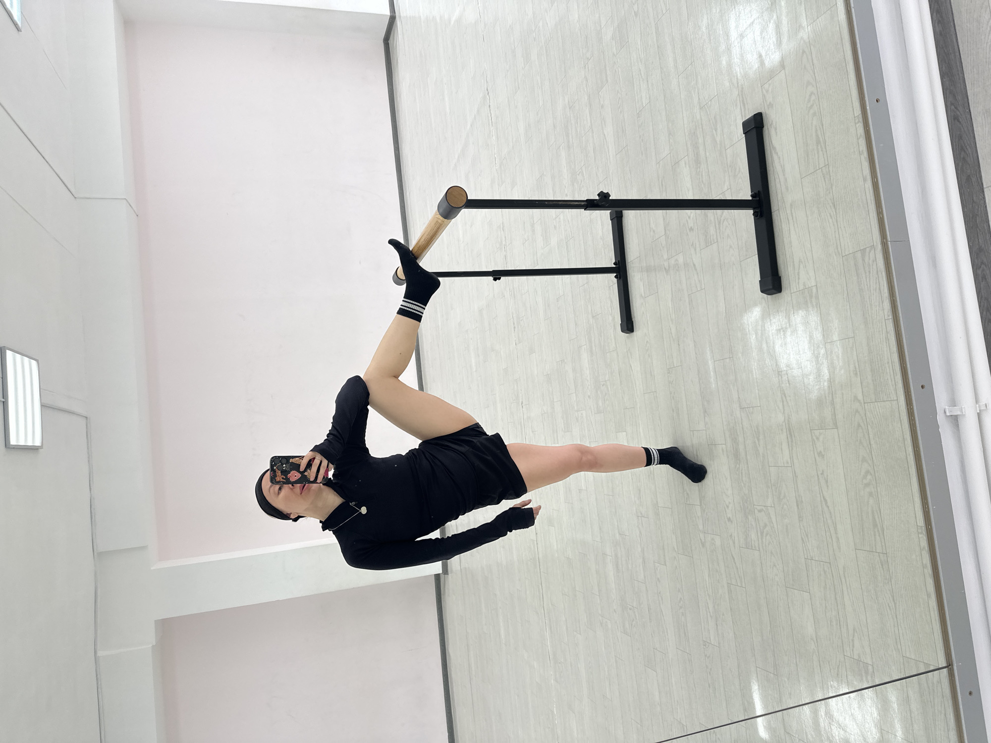 Dance class with seven students in black attire, Votkinsk