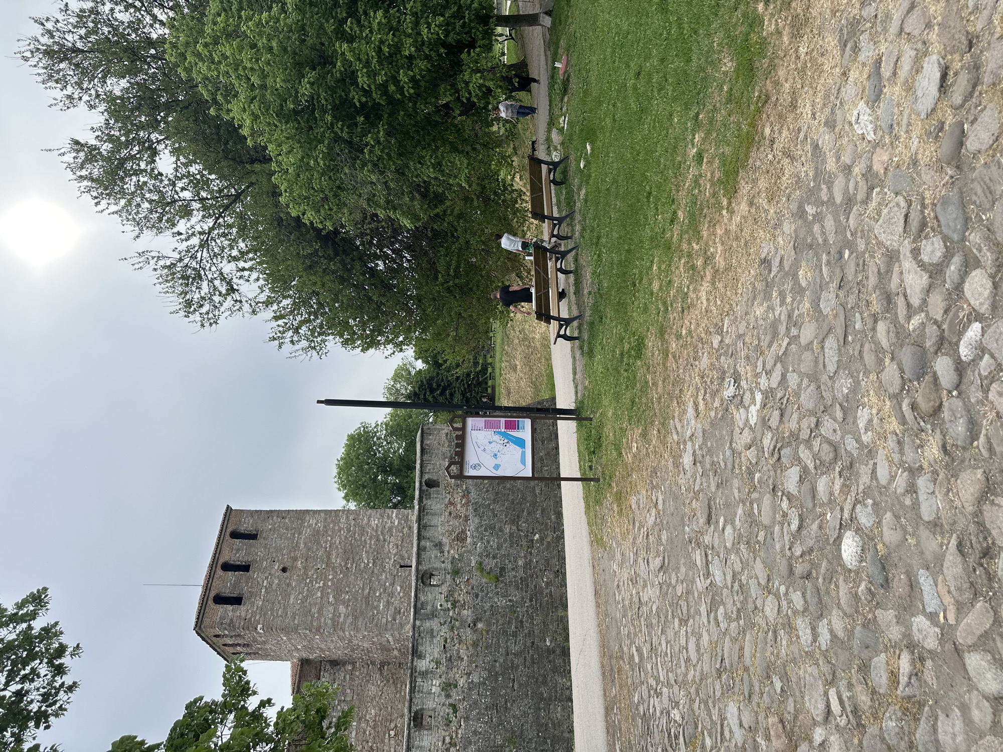 Tourist visits medieval Baba Vida Fortress in Vidin, Bulgaria