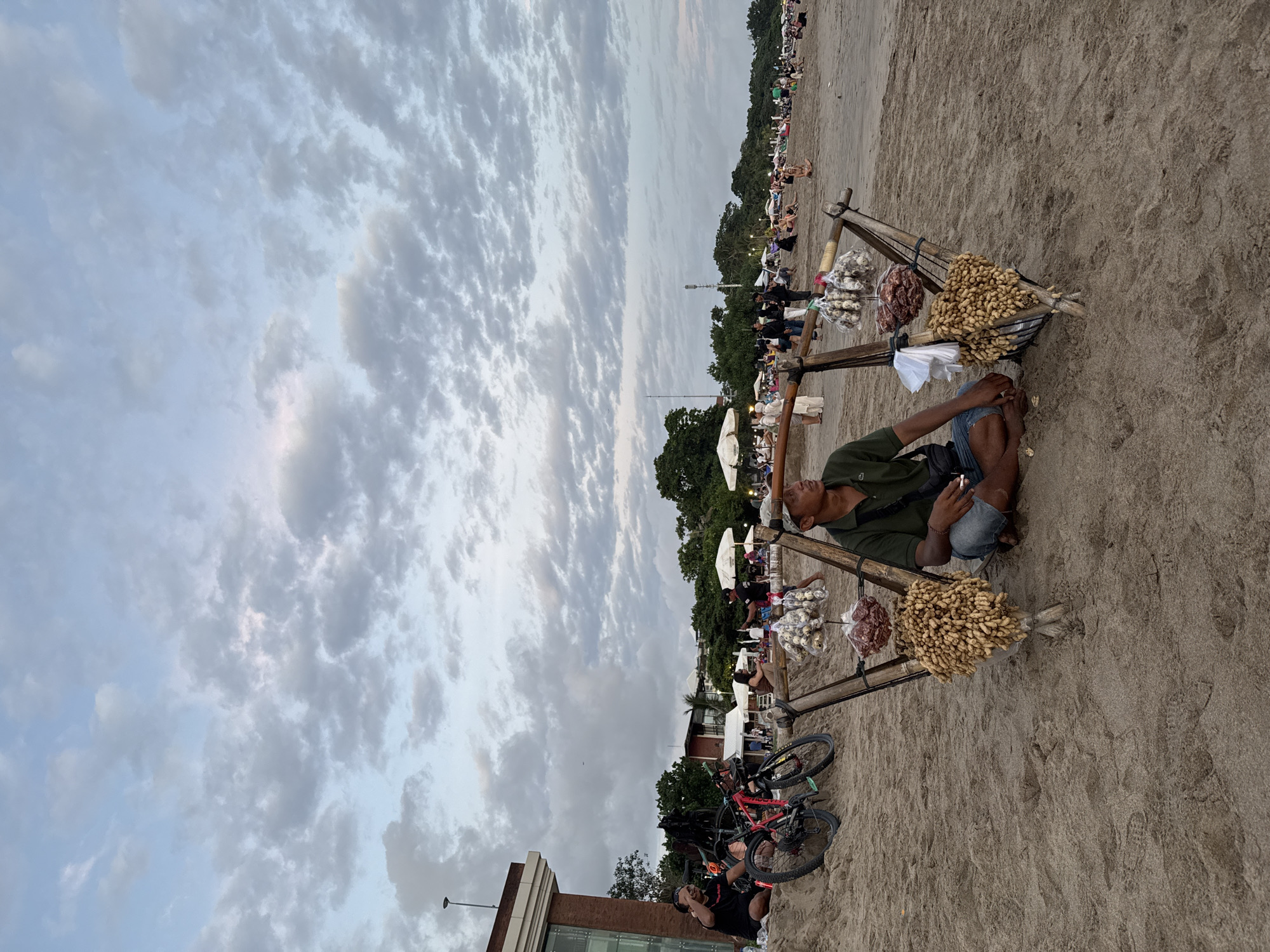 Evening beach life documented in Kuta, Indonesia