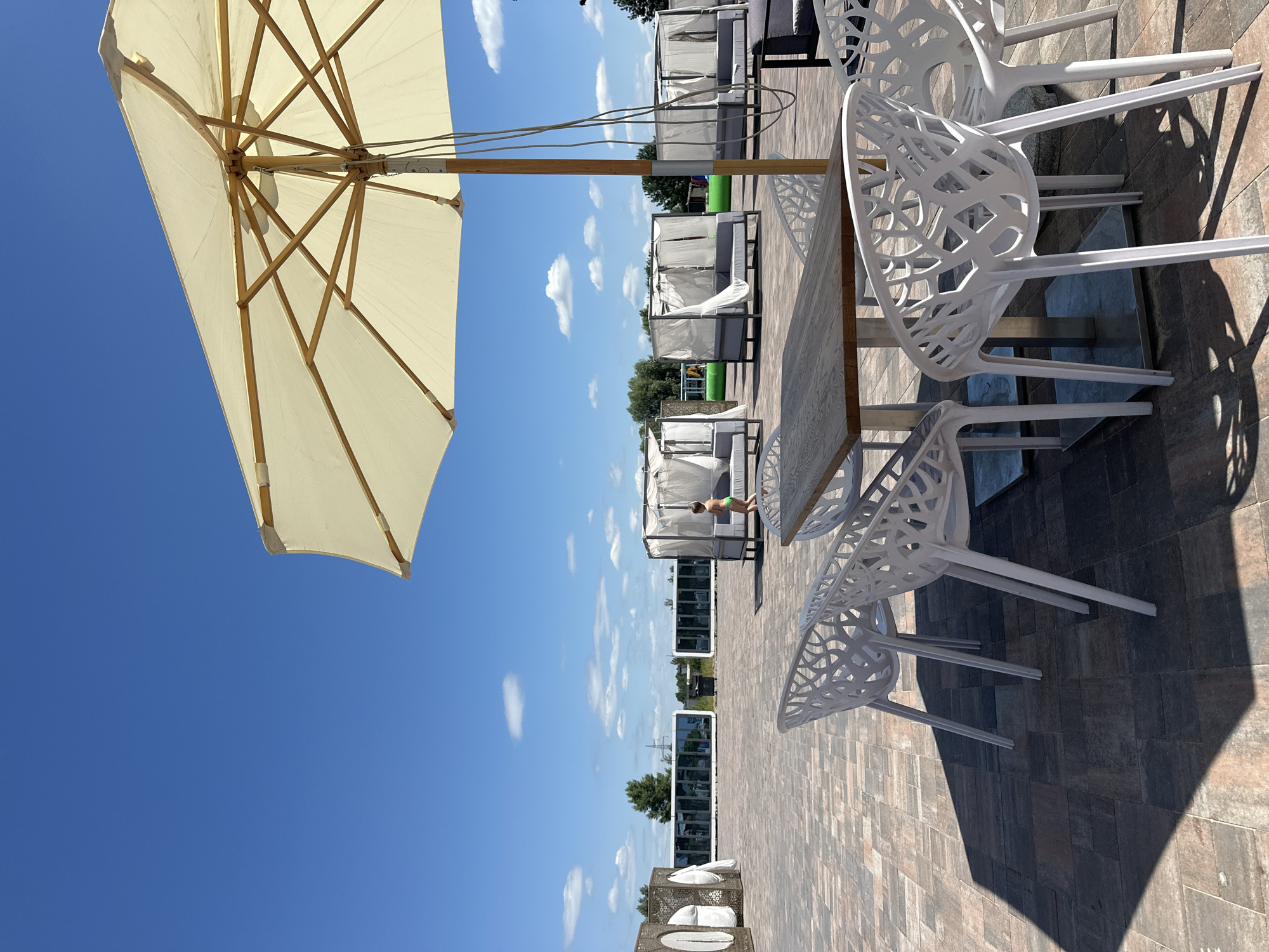 Outdoor water park and leisure venue on a sunny morning in Khotianivka