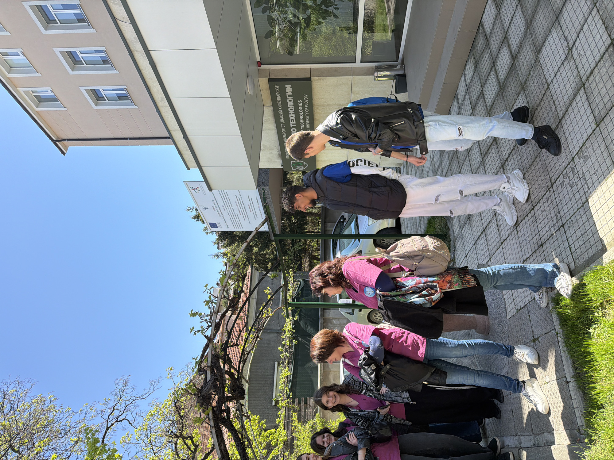 Young women gather for outdoor activity near Plovdiv university