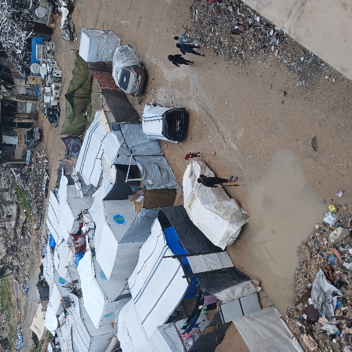 Widespread displacement camps documented across damaged Gaza City
