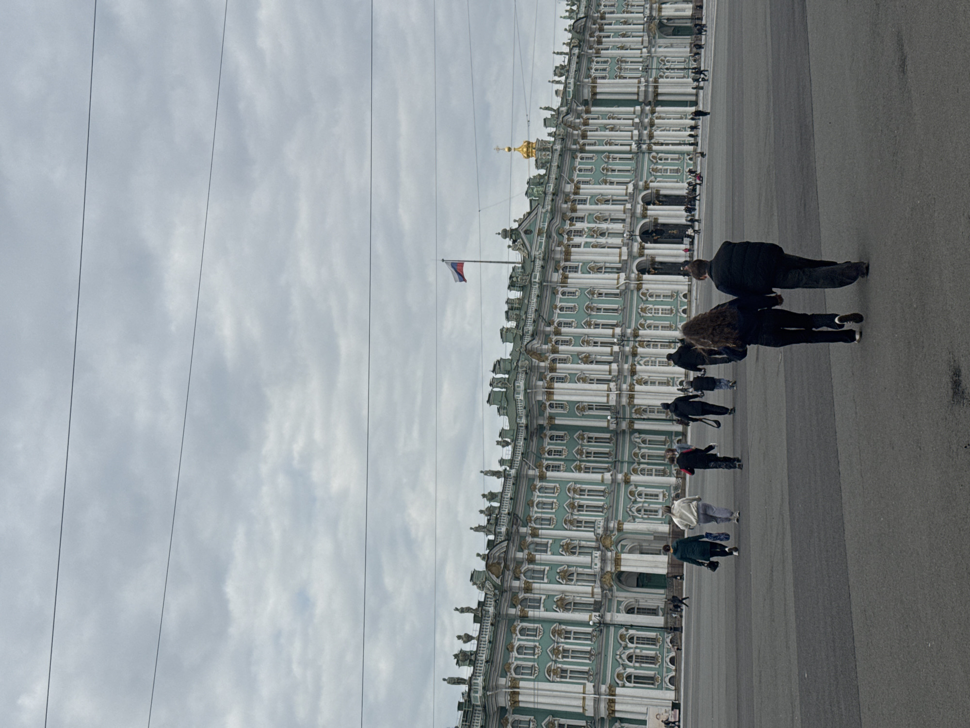 Winter Palace photographed under overcast skies in Saint Petersburg