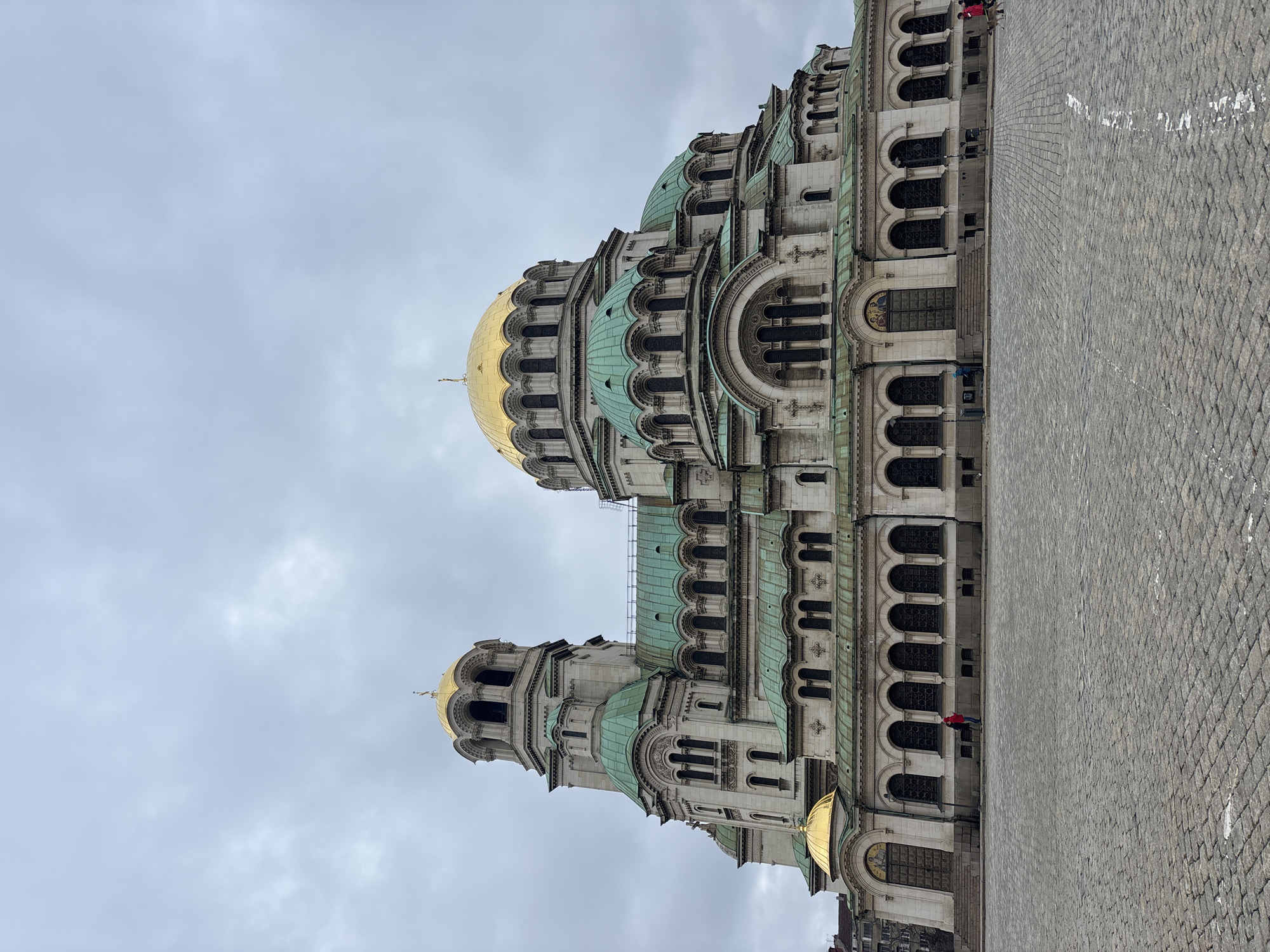 Sofia tourists photograph cathedral, take selfies during afternoon visit