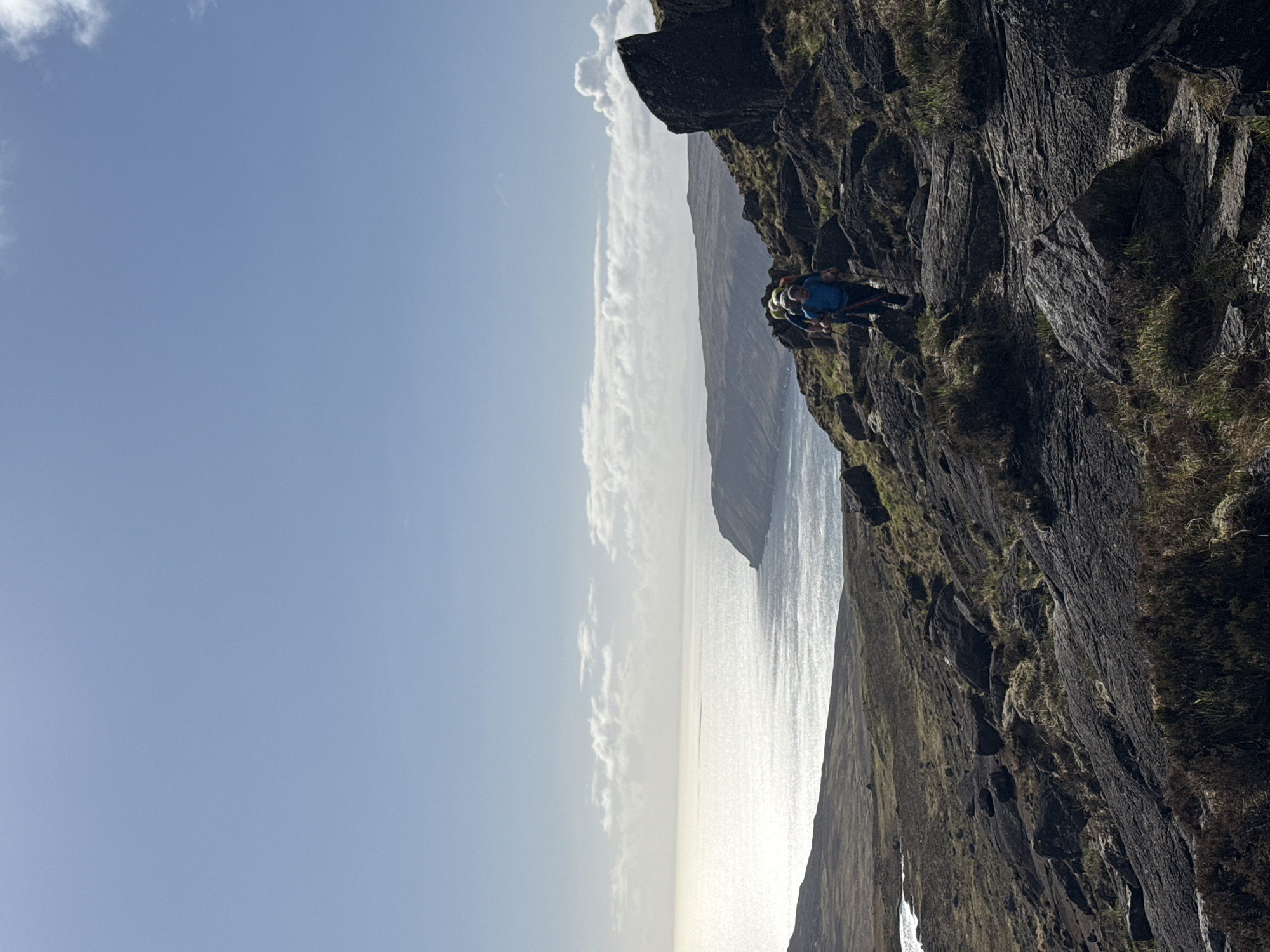 Coastal cliff draws climbers, hikers on Friday afternoon
