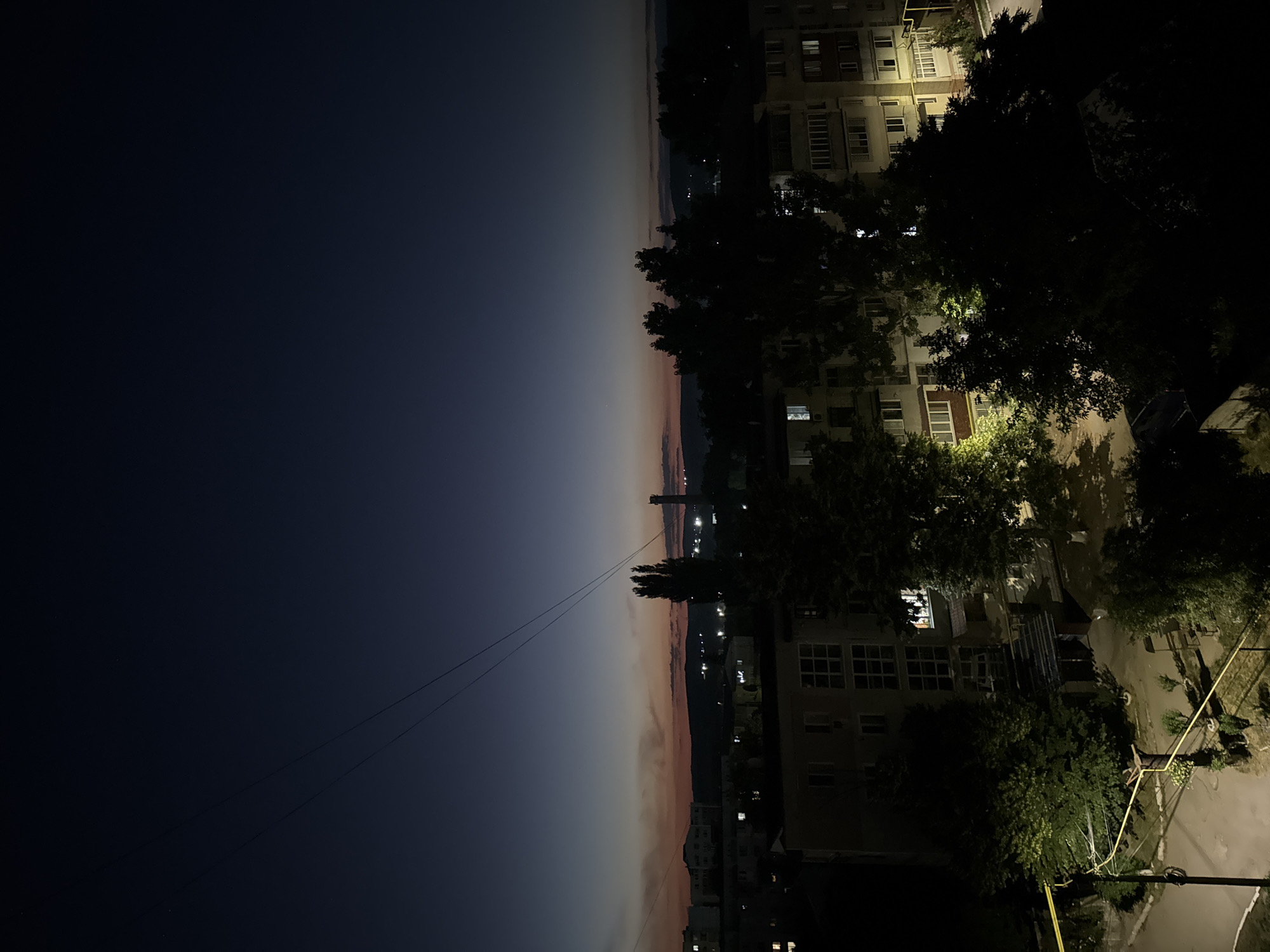 Quiet summer night over residential Strășeni, Moldova