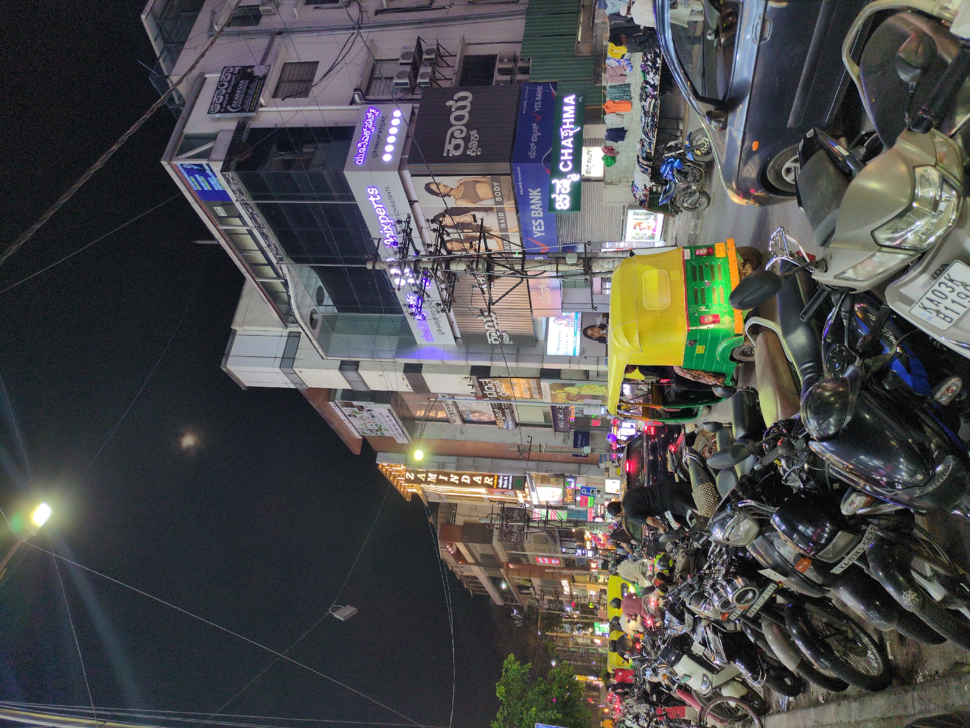 Evening commercial activity documented in busy Bengaluru district