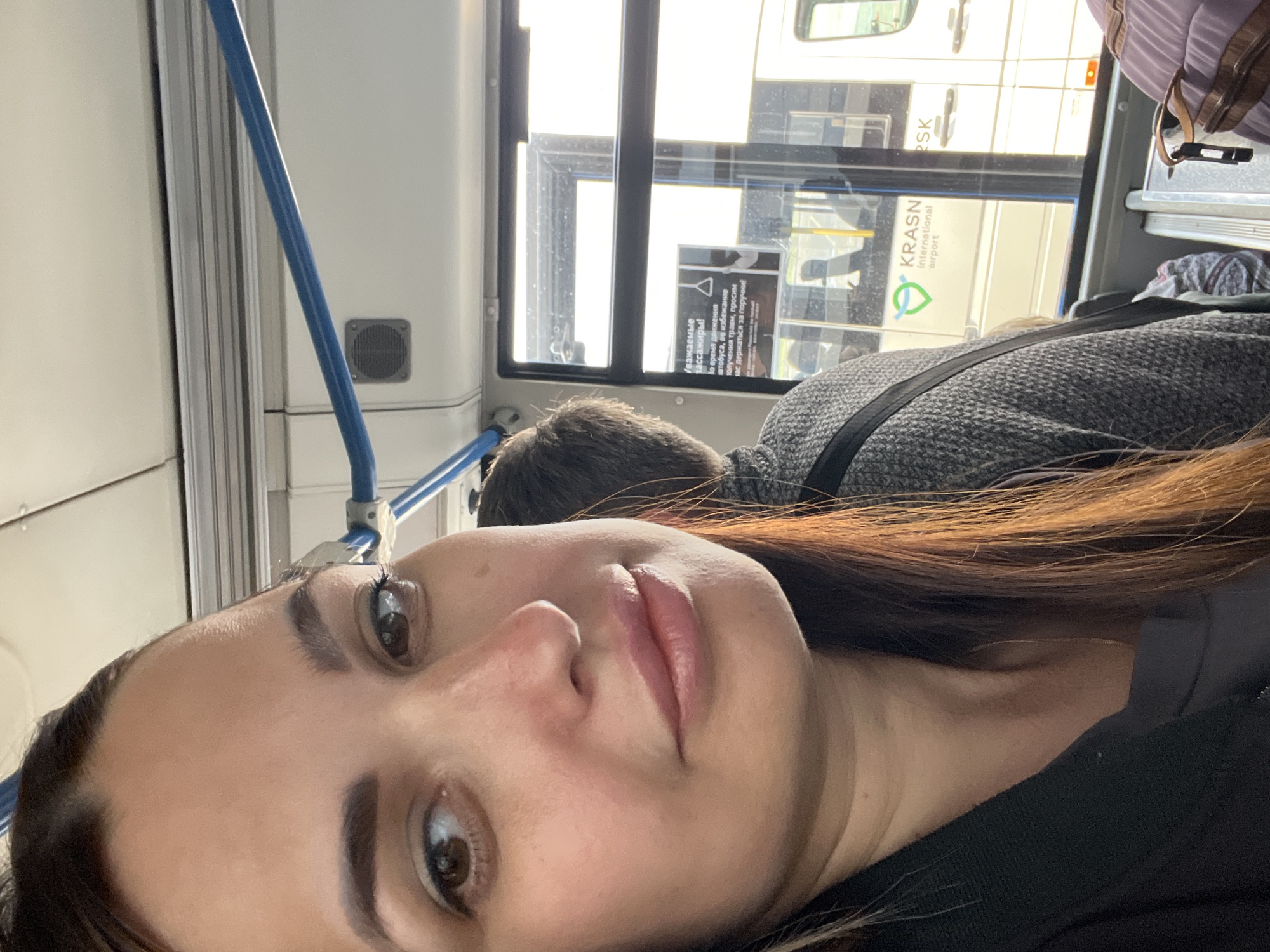 Selfies and candid portraits on a bus and indoors