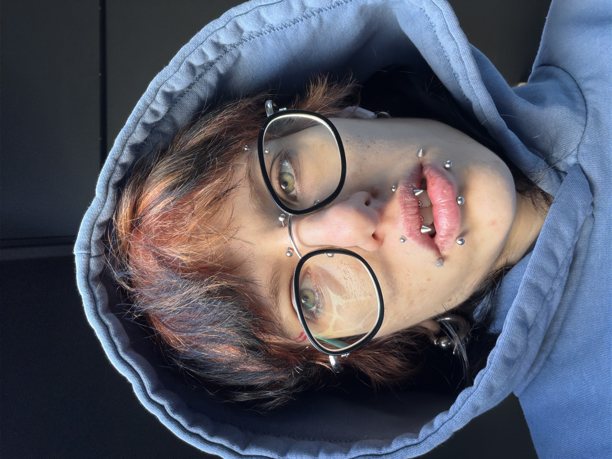 Portrait of person in blue hoodie captured in Sofia