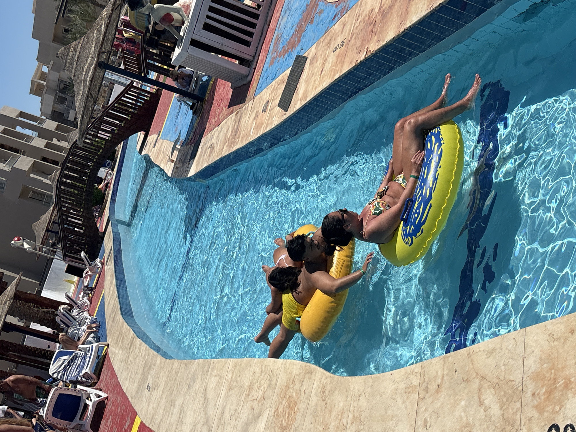 Morning leisure activities at Egyptian water park captured