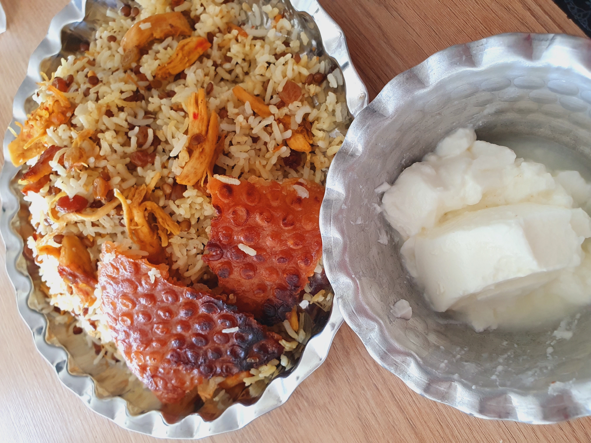 Traditional Iranian rice and lentil dish prepared in Kheyrabad