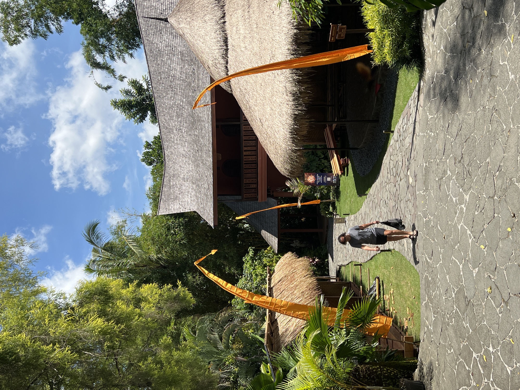 Garden maintenance activity observed in tropical Ubud setting