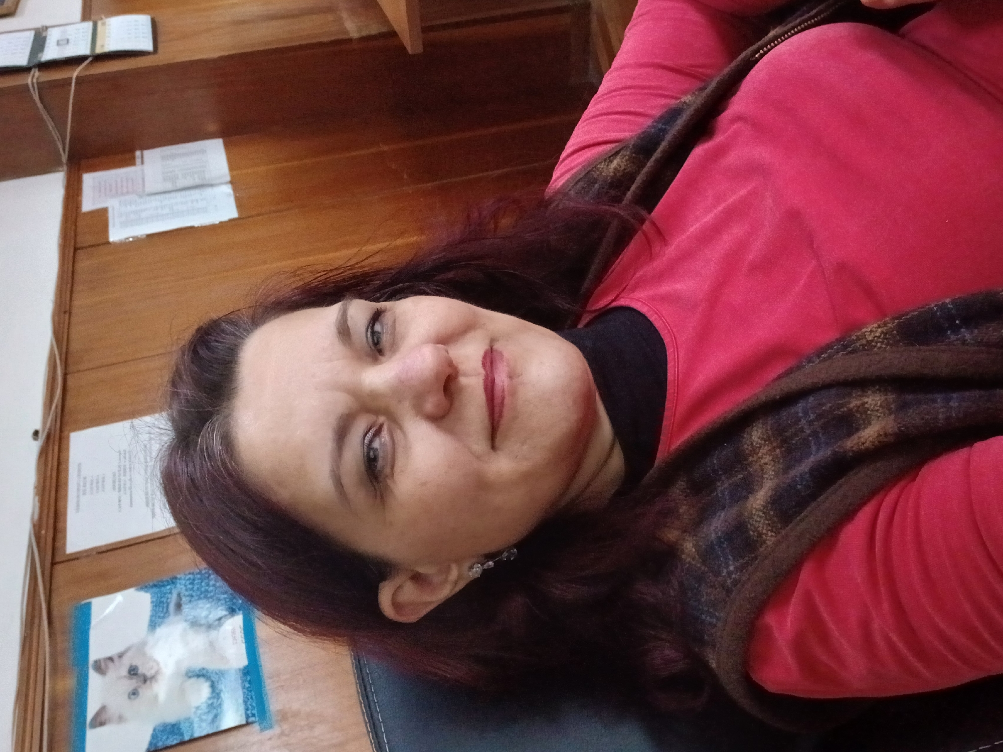Woman in red shirt observed resting in Vratsa, Bulgaria