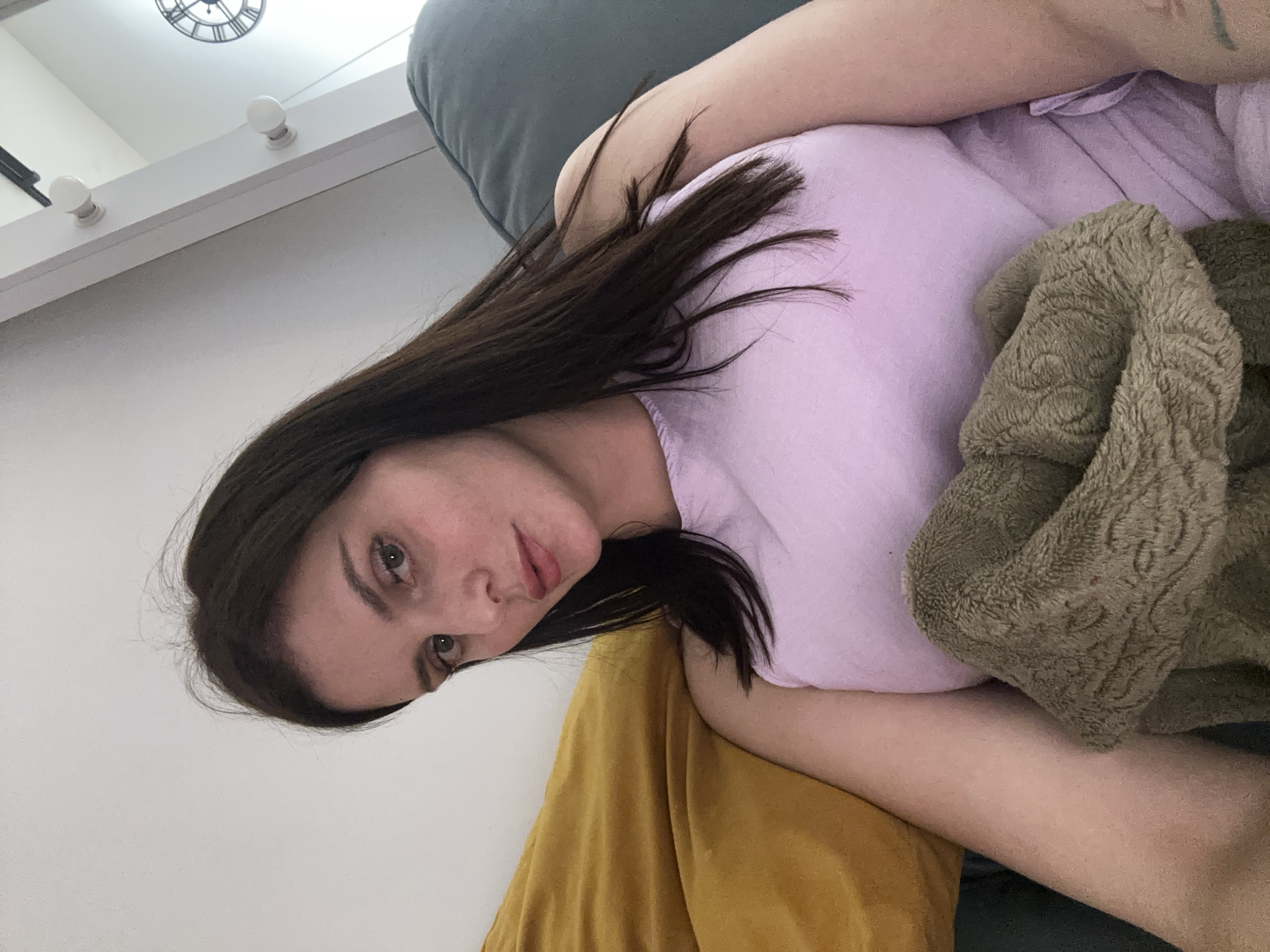 Relaxing on the couch on a quiet afternoon