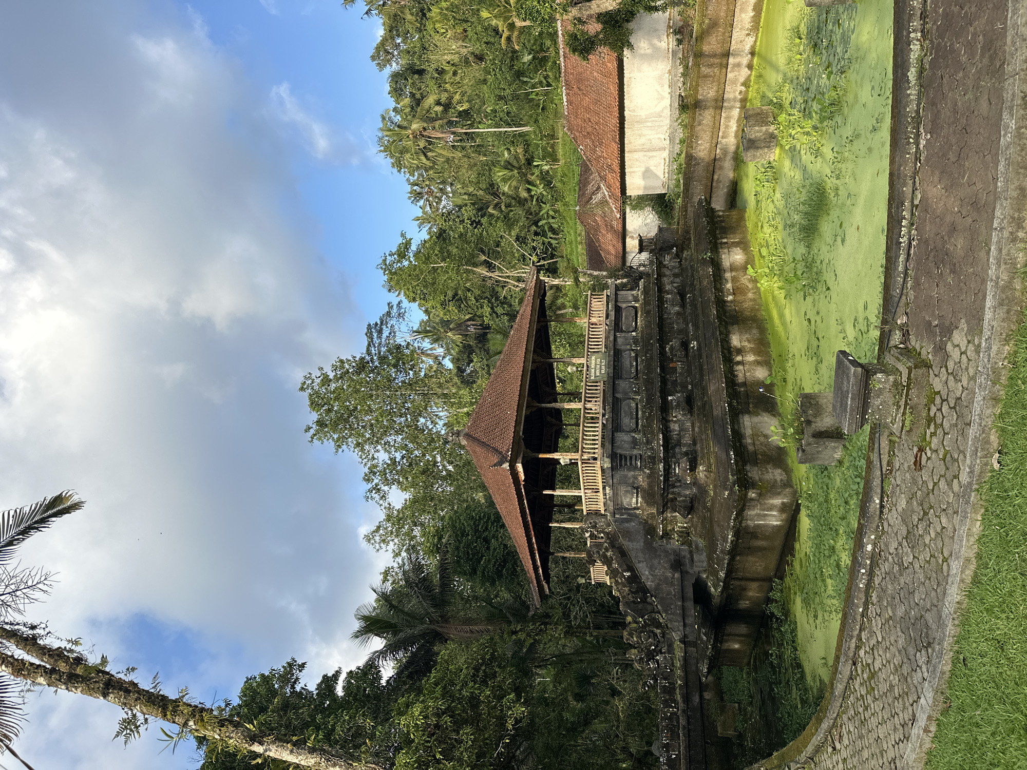 Traditional Balinese temple pavilion observed in Tampaksiring, Indonesia
