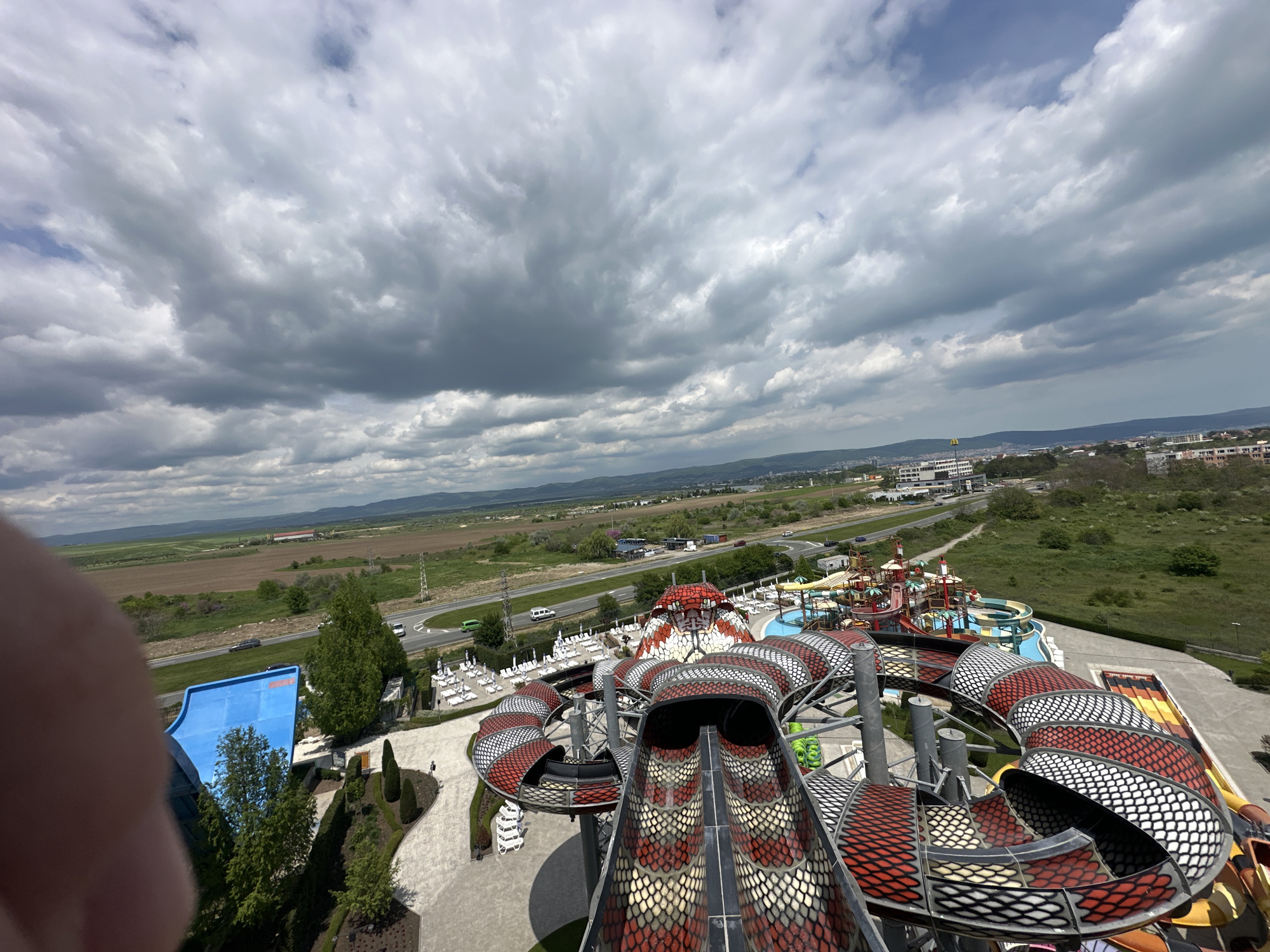 Aerial view captured of Nesebar water park facility