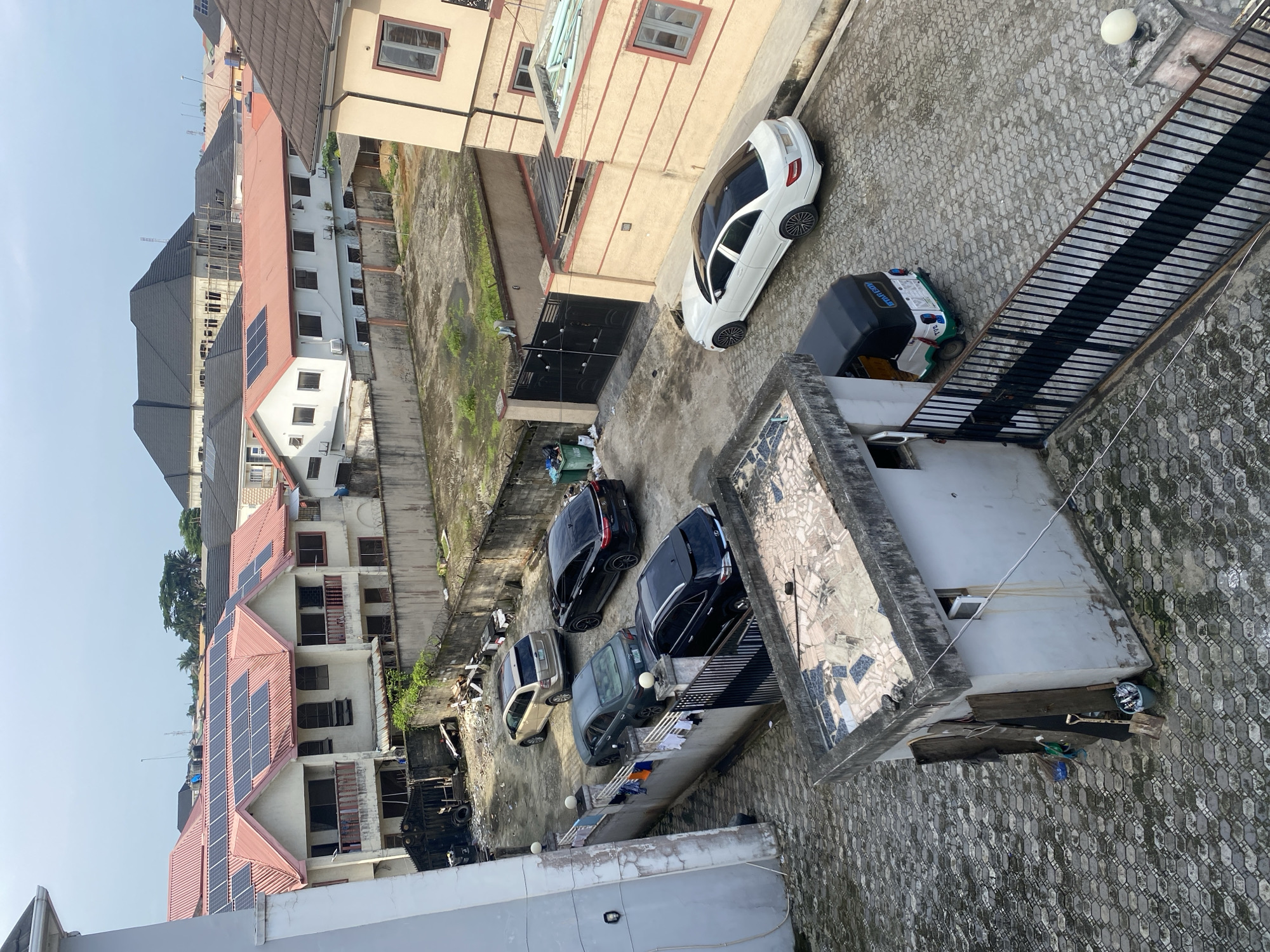 Afternoon scene across a residential compound in Ado, Nigeria
