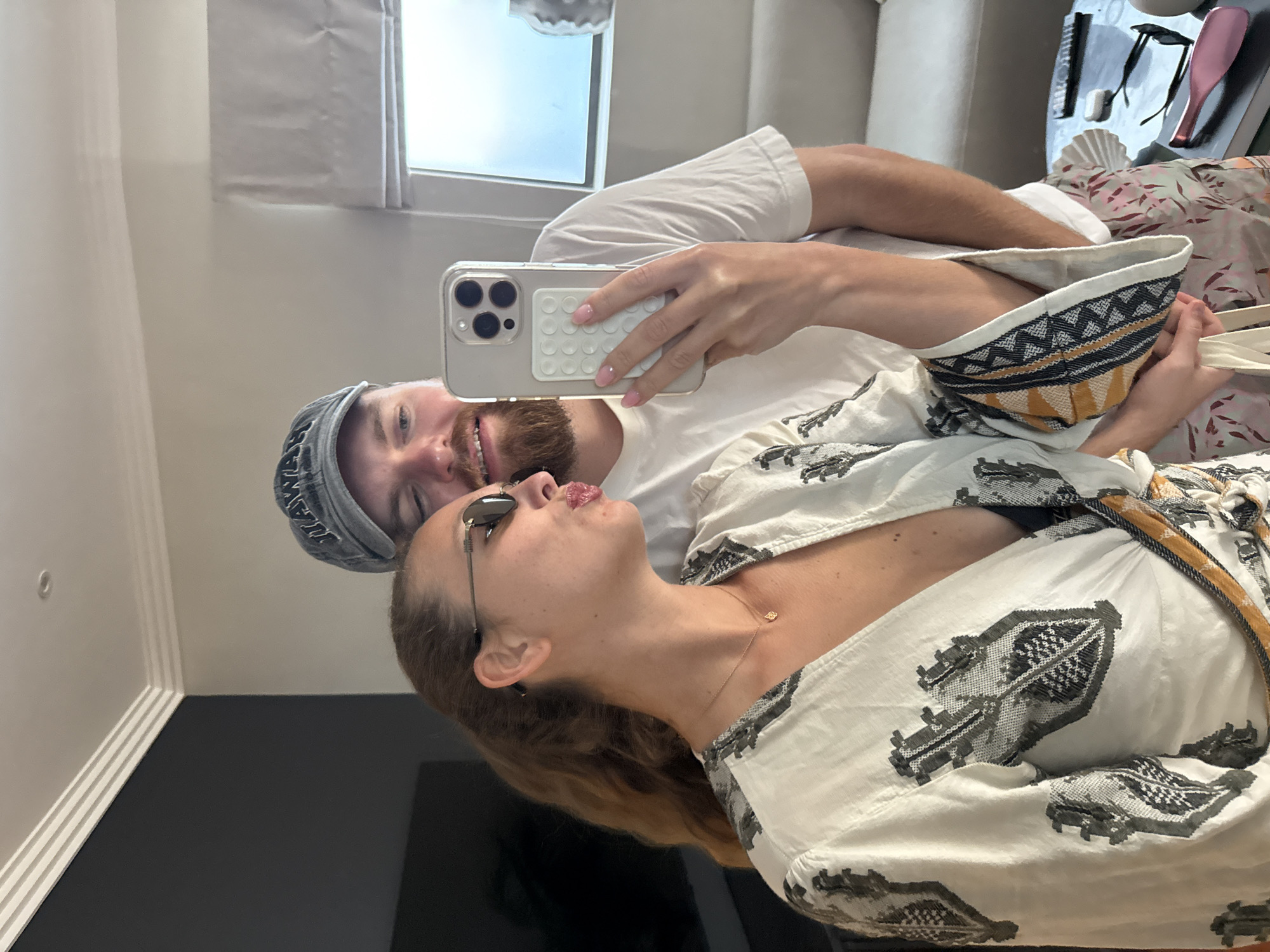 Couple takes selfies indoors in Cape Town