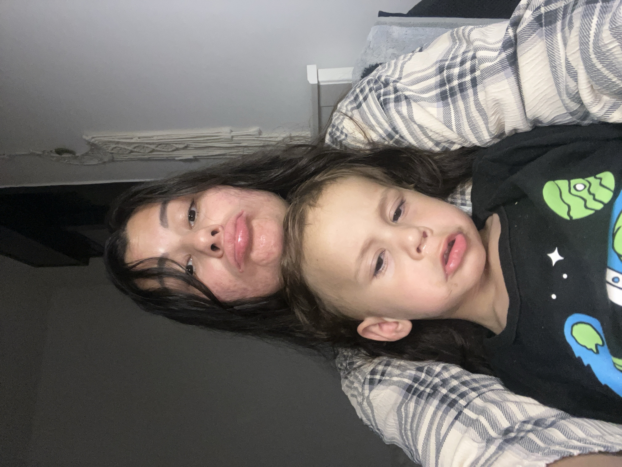 Mother and child photographed together in Kiryat Bialik home