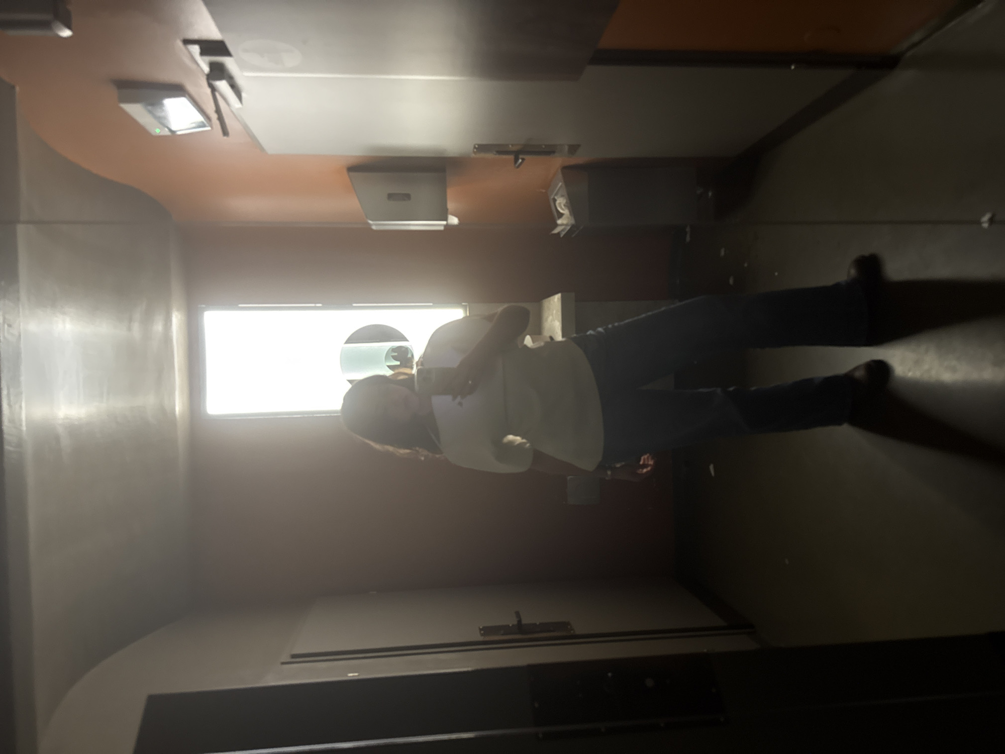 Person observed in Vienna train restroom