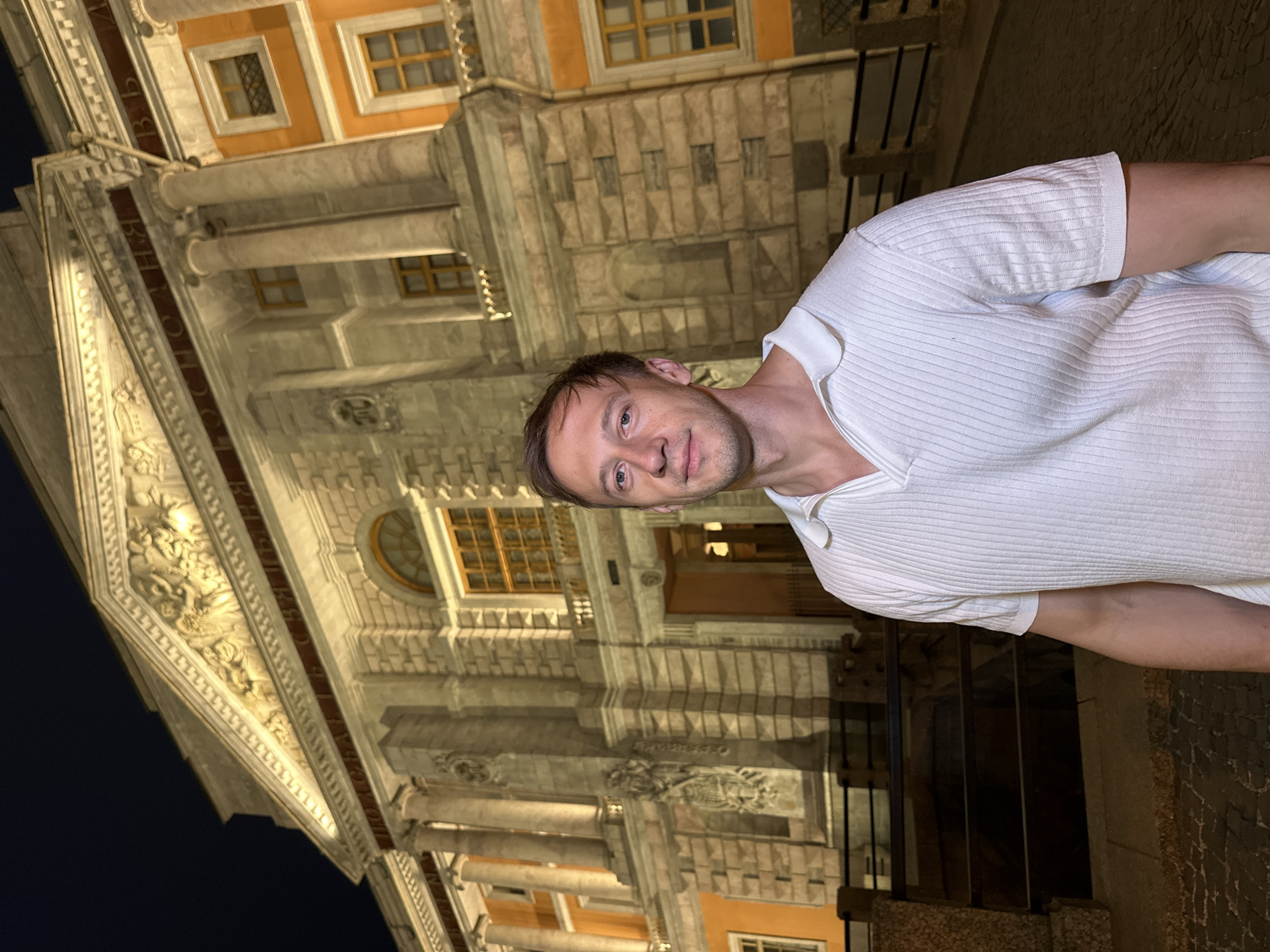 Saint Petersburg's imperial palaces lit up at night