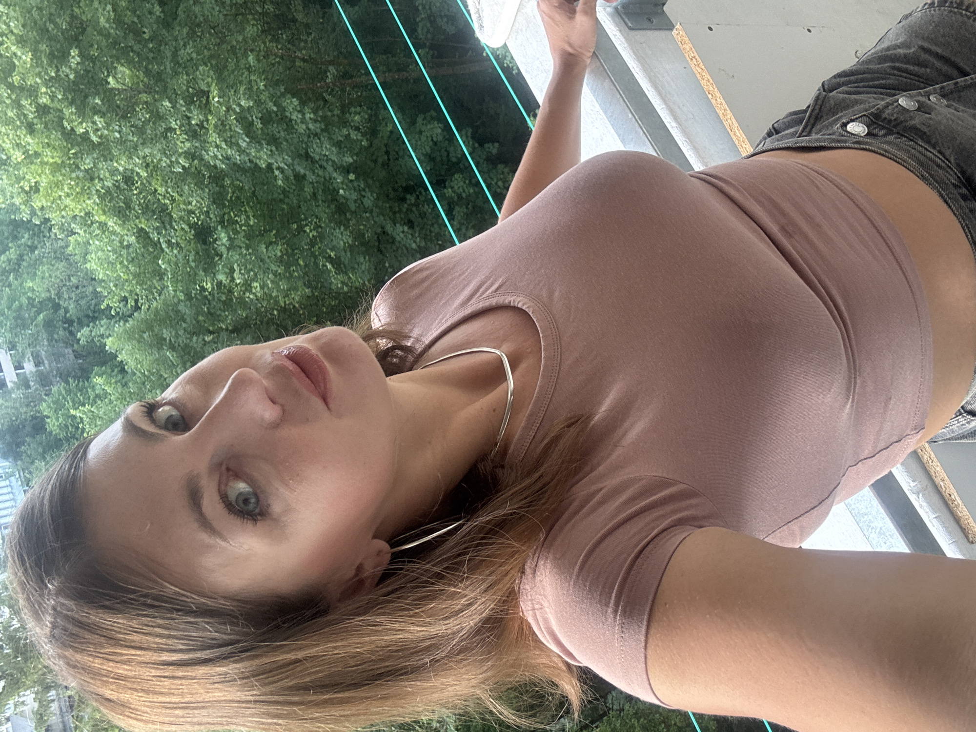 Sunny morning stroll and selfies on a Saint-Claude bridge