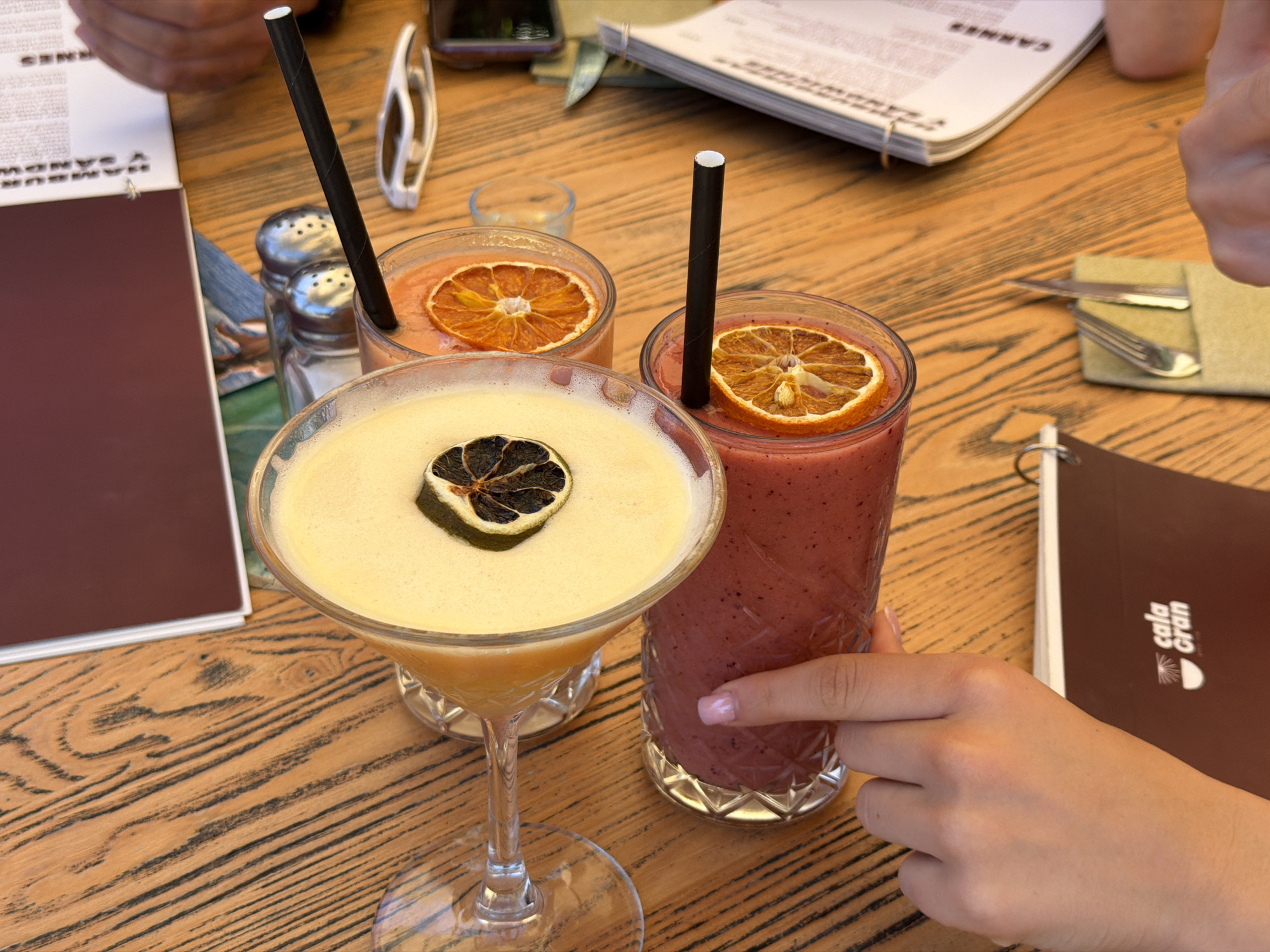 Drinks and dining captured at Cala D'or cafe