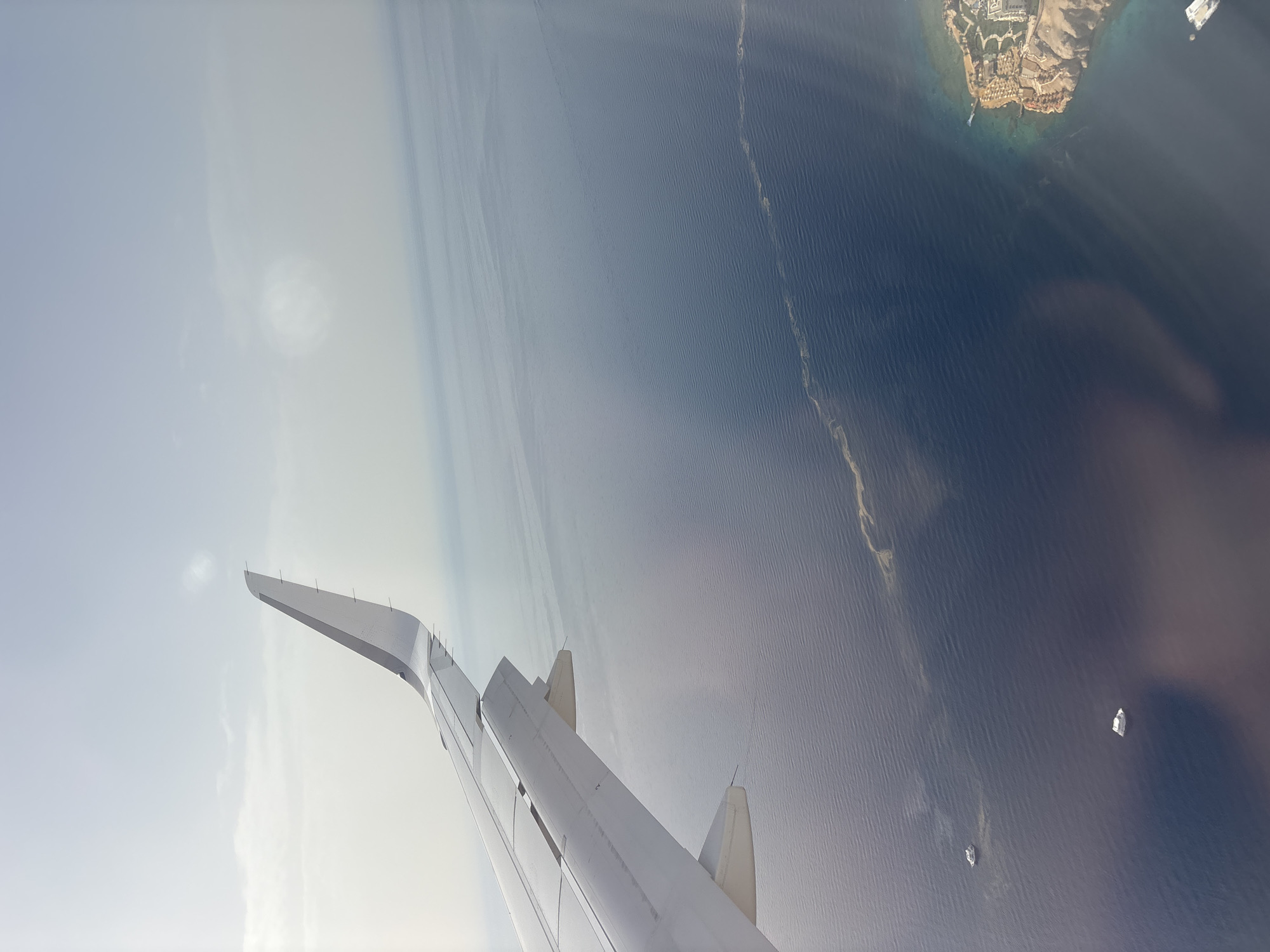 Passenger documents aerial view of Hurghada, Egypt from airplane