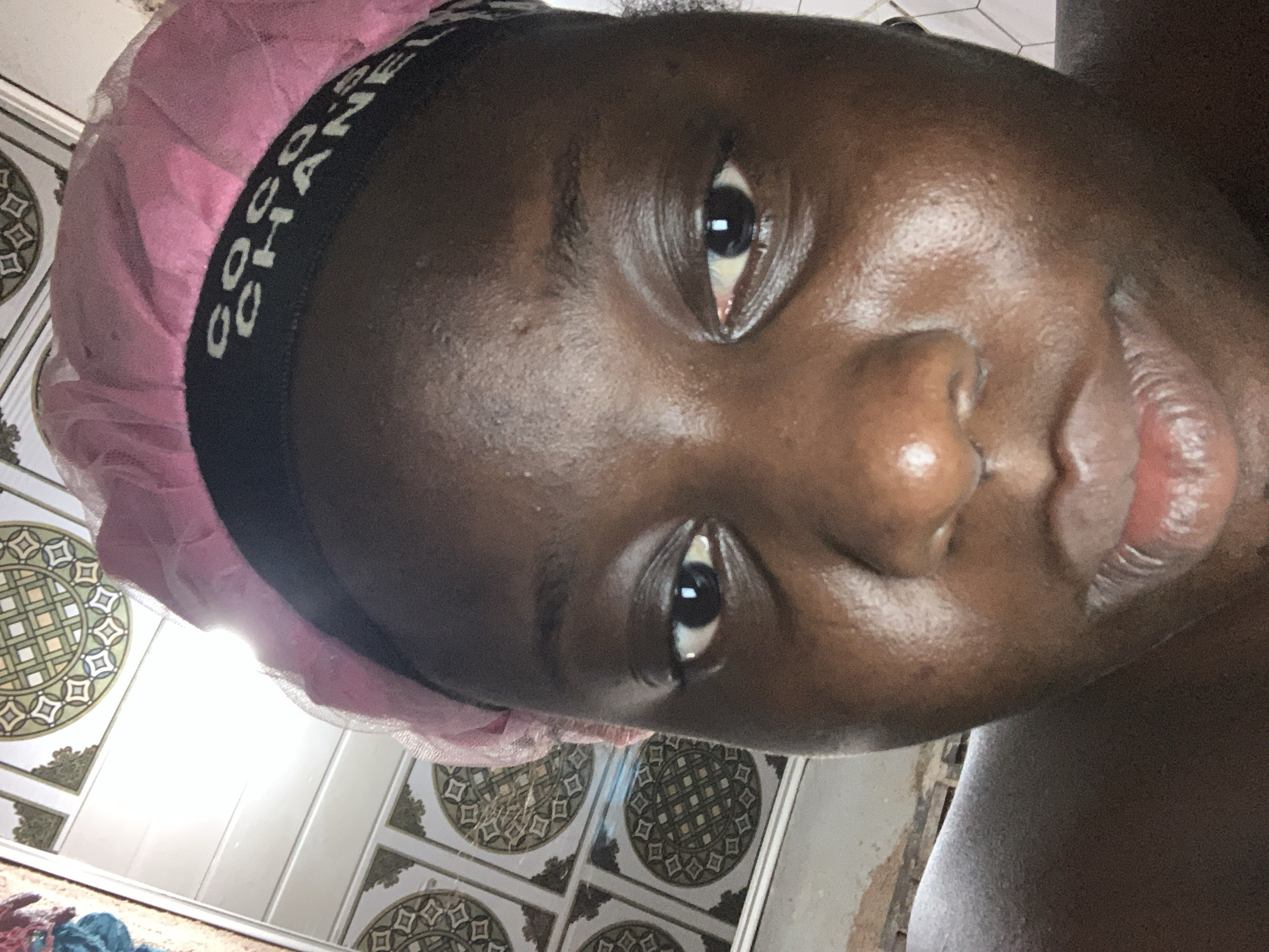 Lazy morning at home, hair bonnet on, fire going outside
