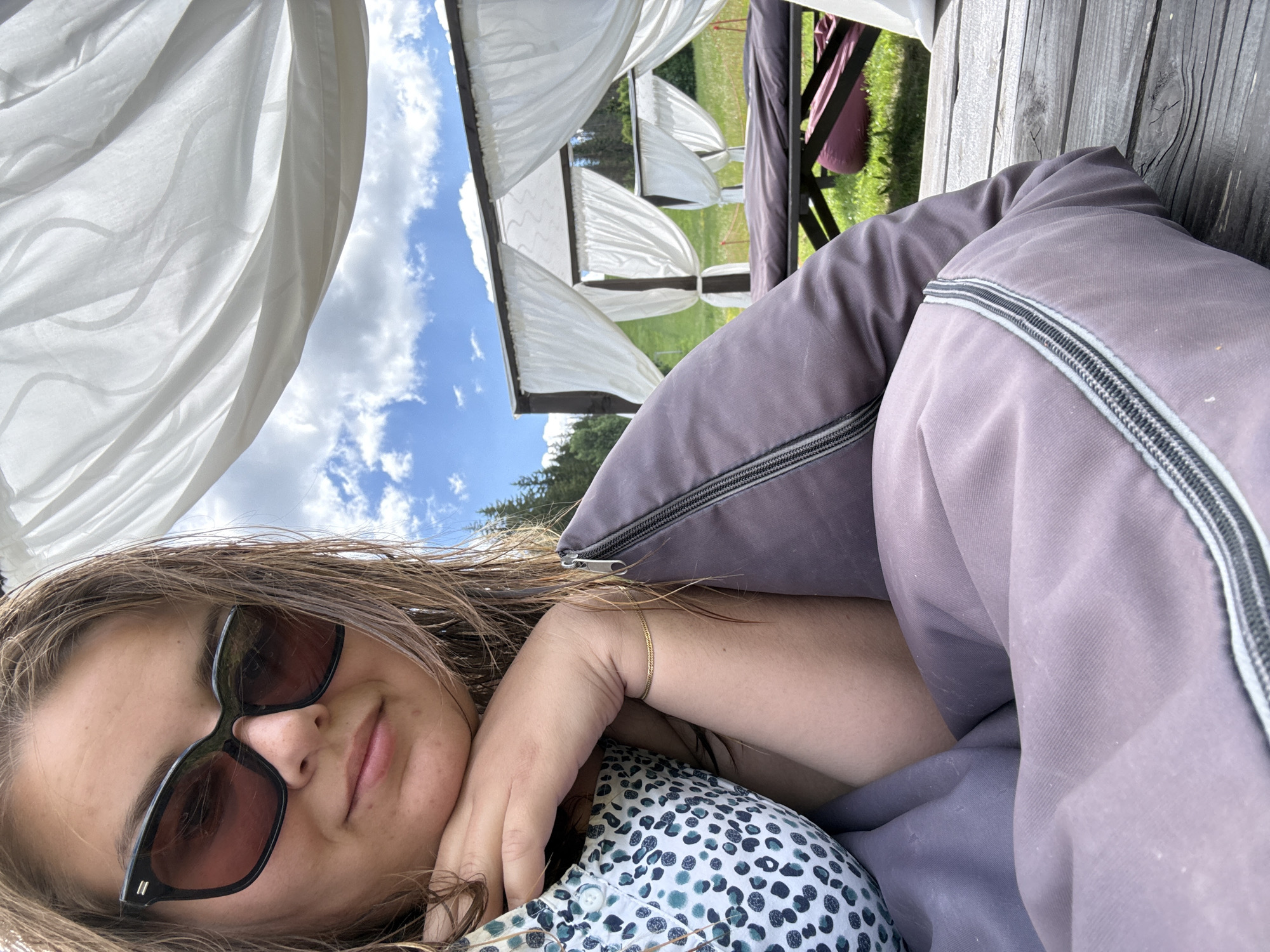 Morning poolside moments captured from multiple angles in Nechkino