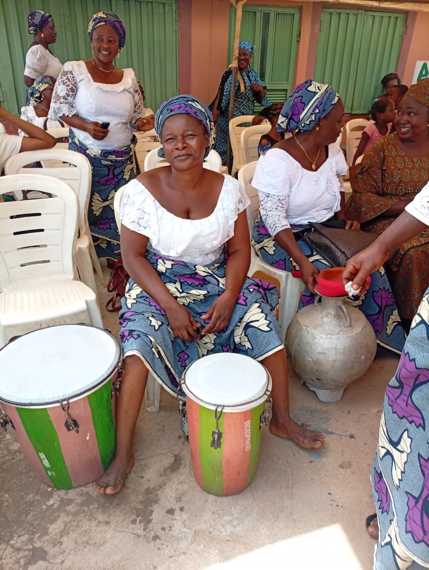 Nigerian women celebrate with traditional dancing in Sabon Tasha