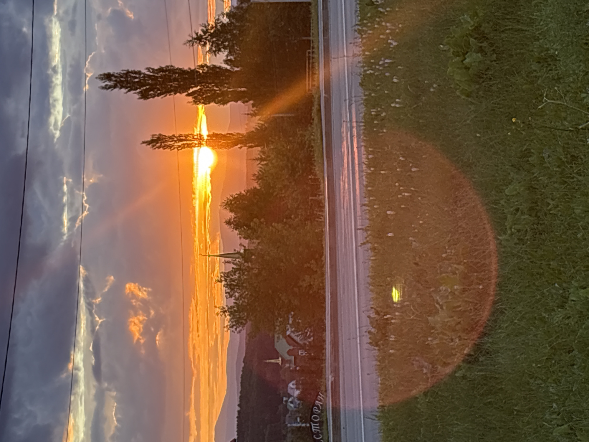 Dramatic sunset shot from multiple angles, suburban landscape