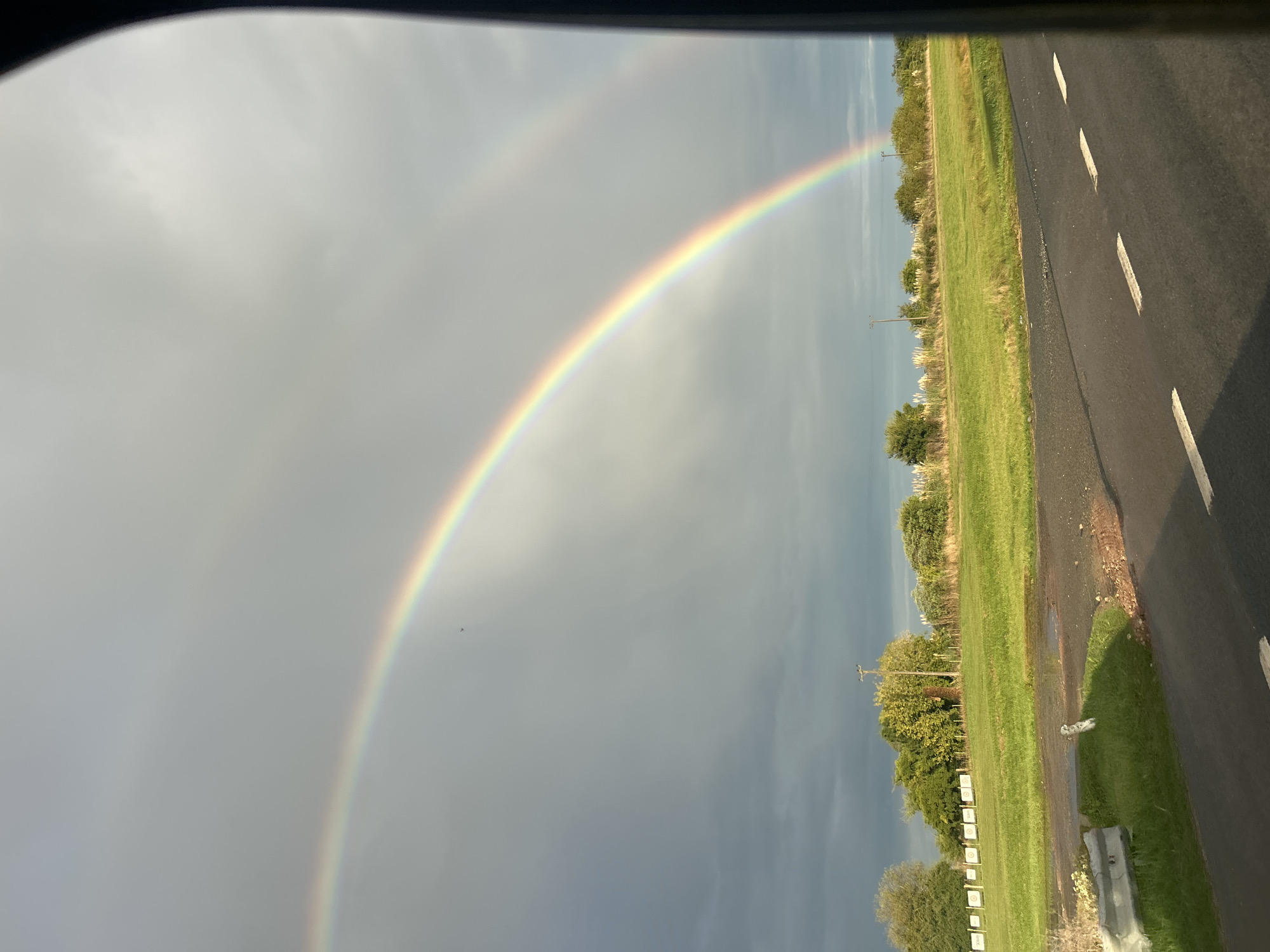 Double rainbow appears over Chascomús, Argentina countryside