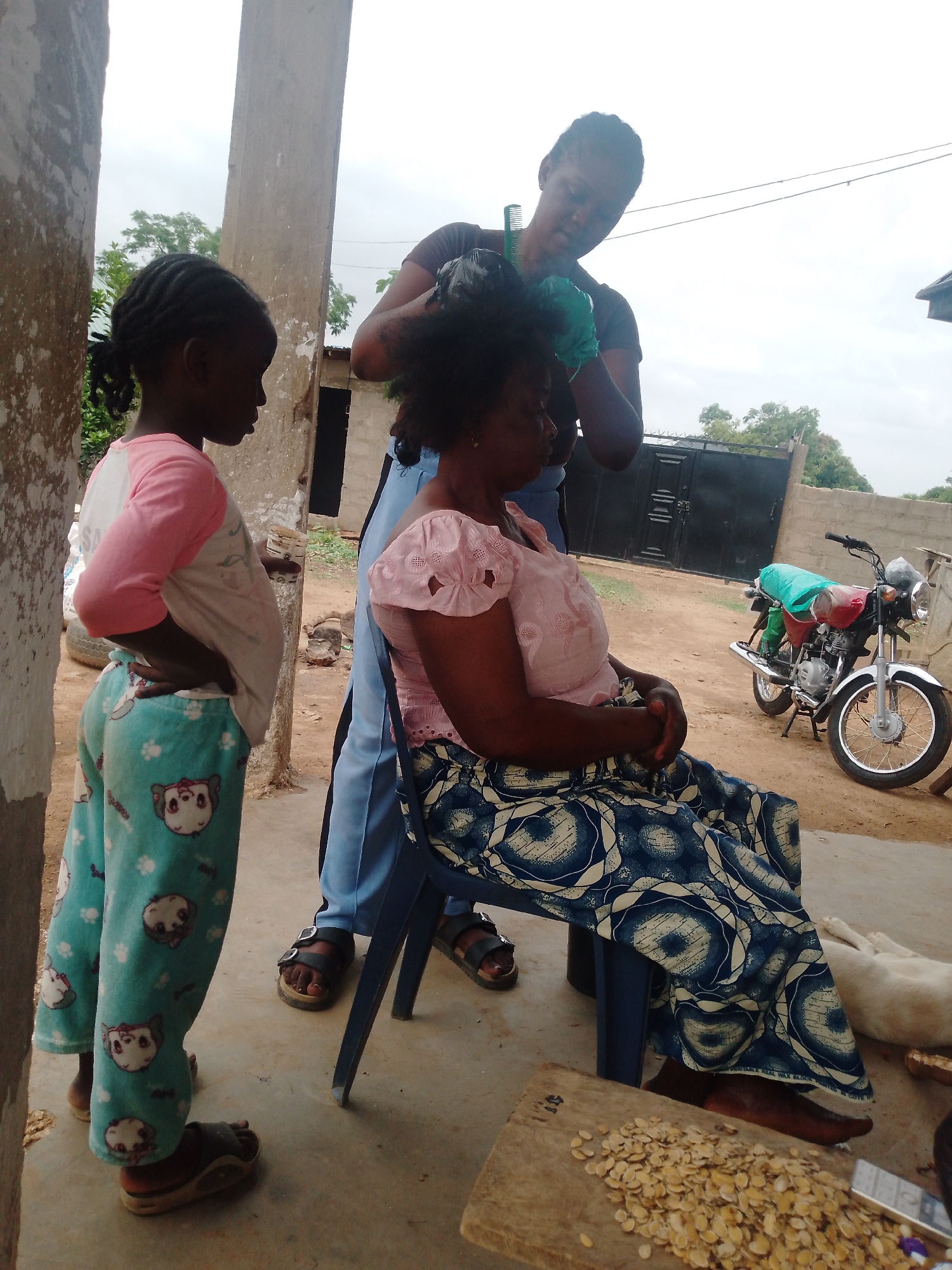Community members documented in everyday activities Thursday afternoon