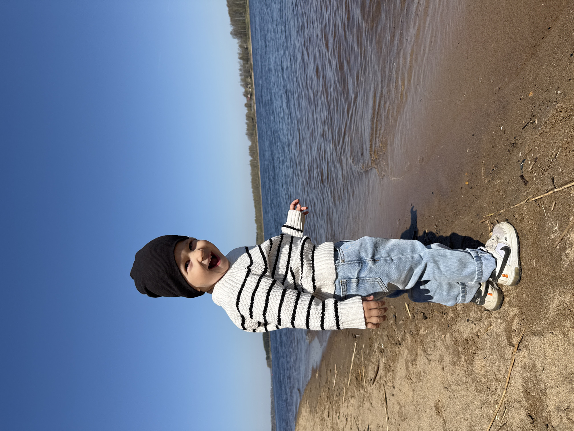 Mother and child enjoy Sunday morning outing in Rusanovo