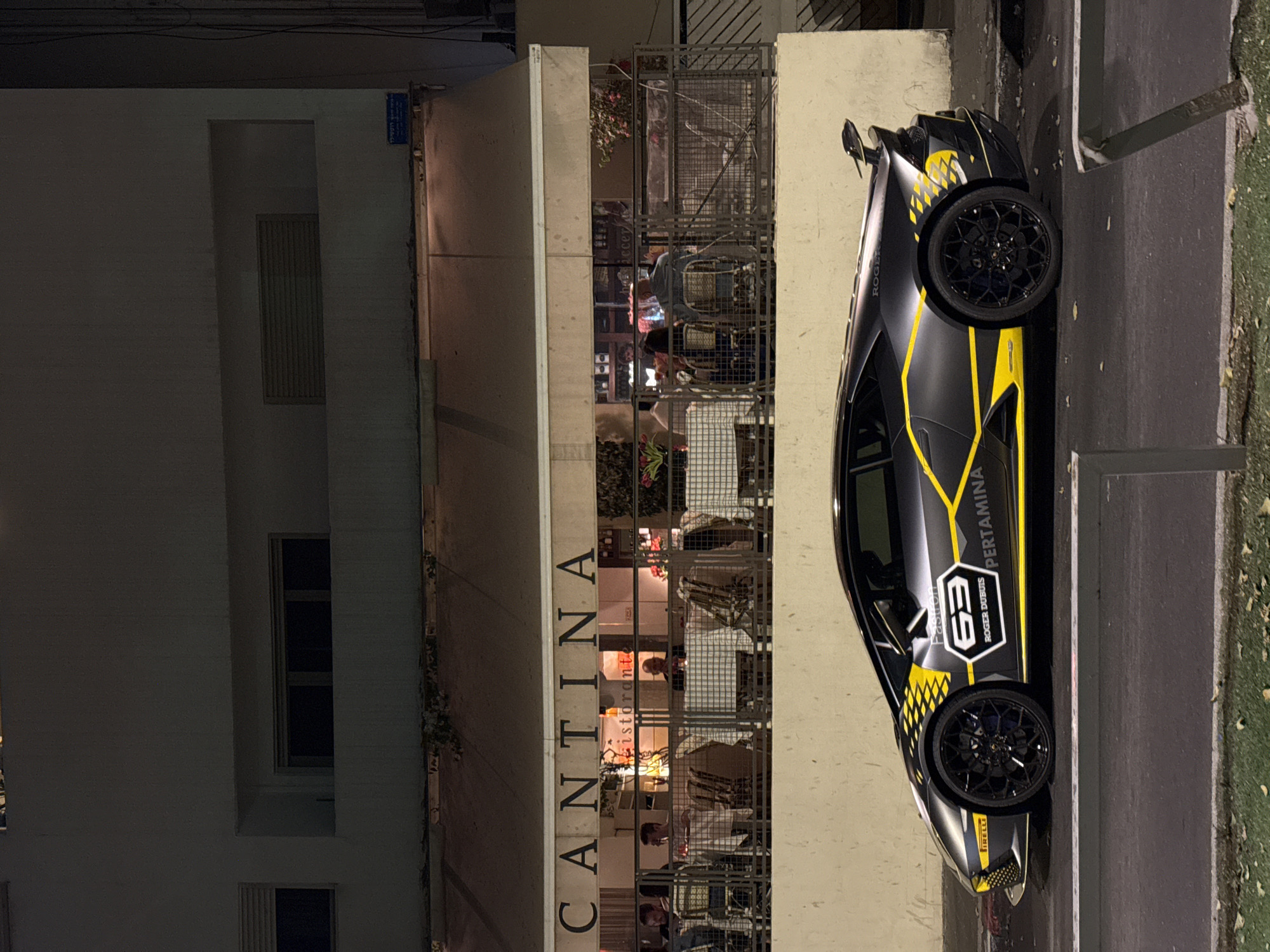 Sports car spotted on illuminated Tel Aviv street evening
