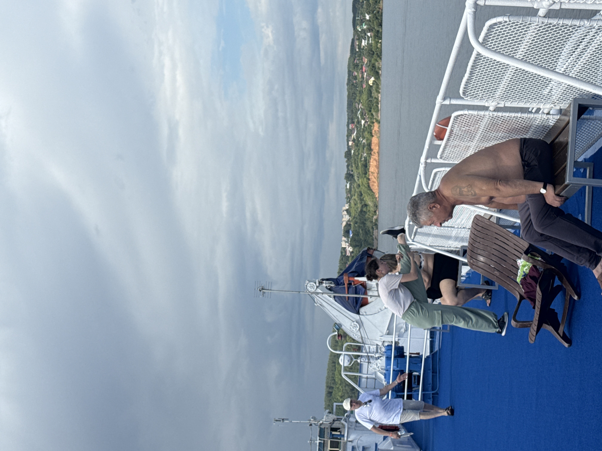 Lazy summer boat day on the Kama River near Izhevka