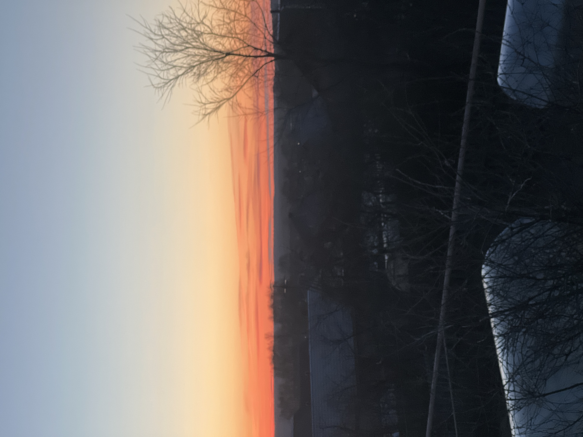 Sunset documented along Votkinsk Reservoir waterfront in Russia