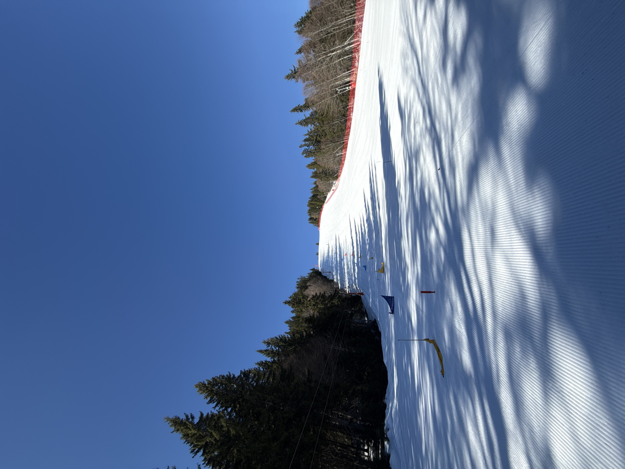 Groomed ski slope documented in Smolyan, Bulgaria mountains